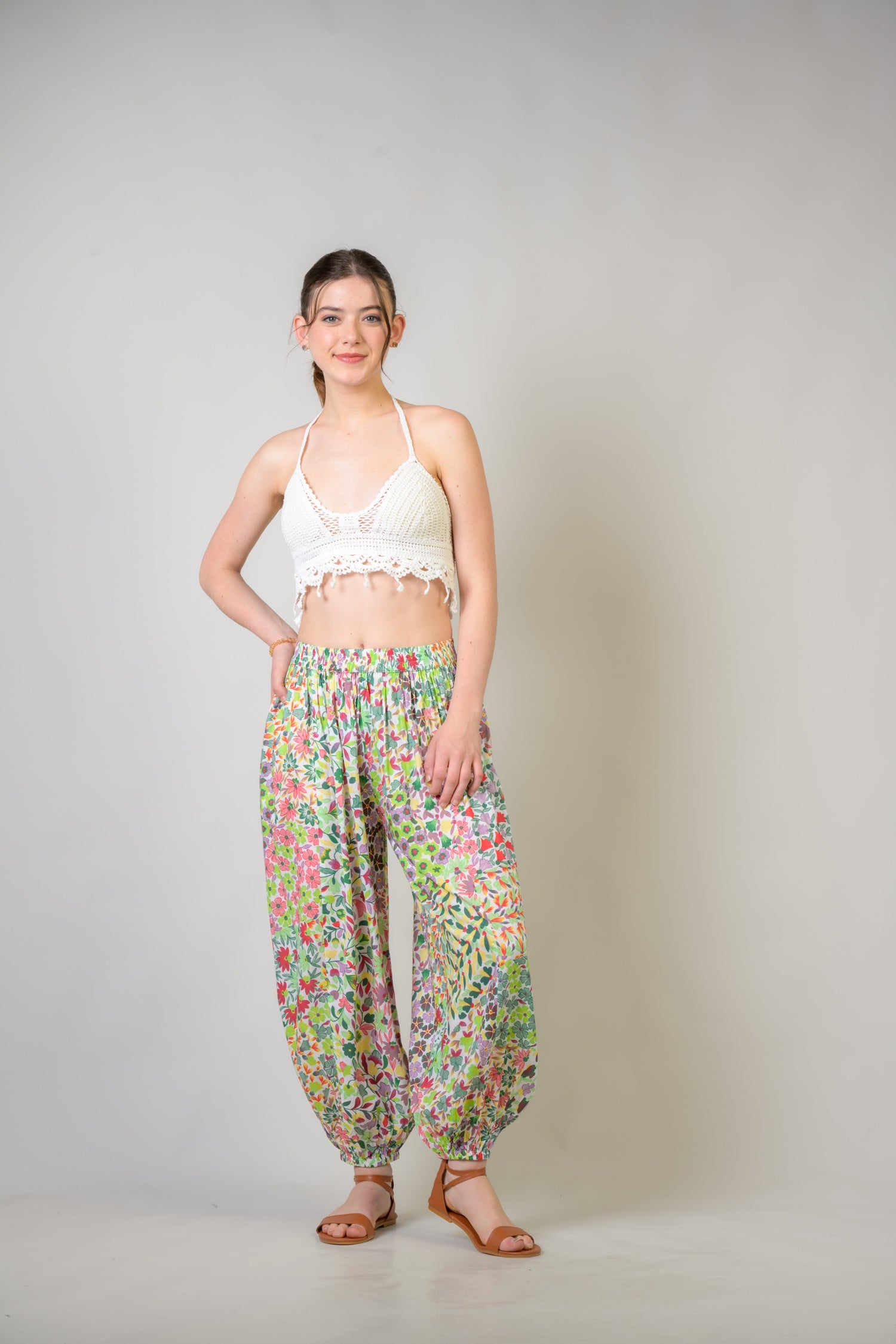 Rhea Flower Garden Pants Green / Small