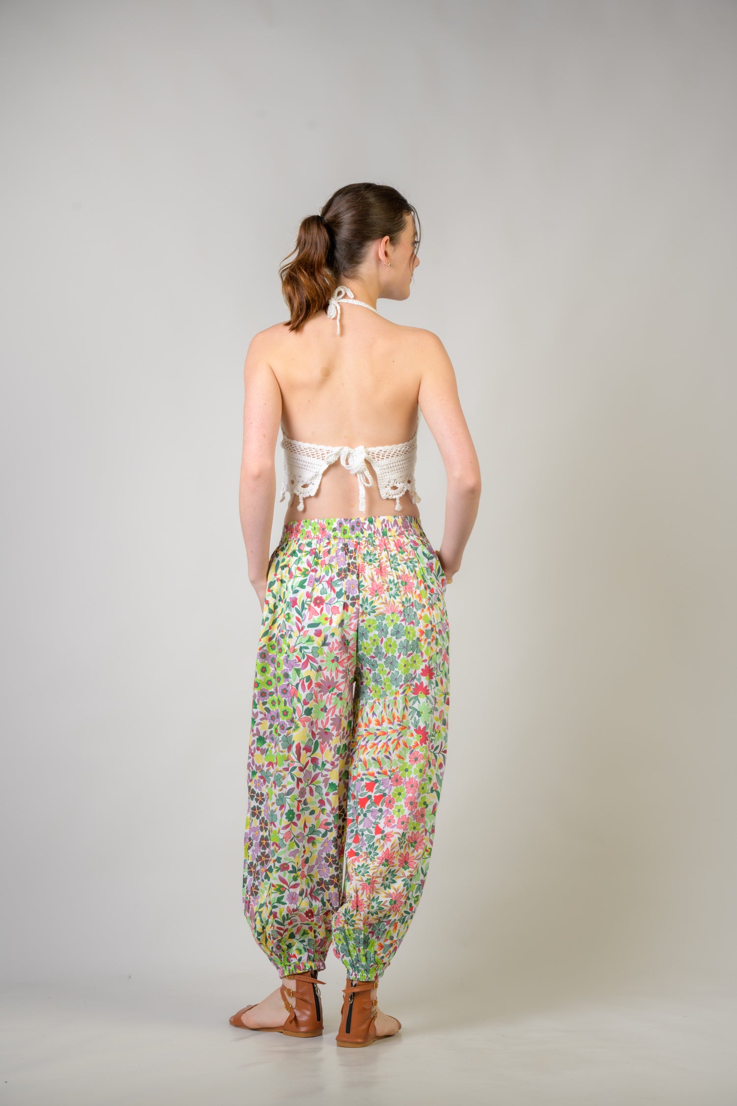 Rhea Flower Garden Pants Green / Small