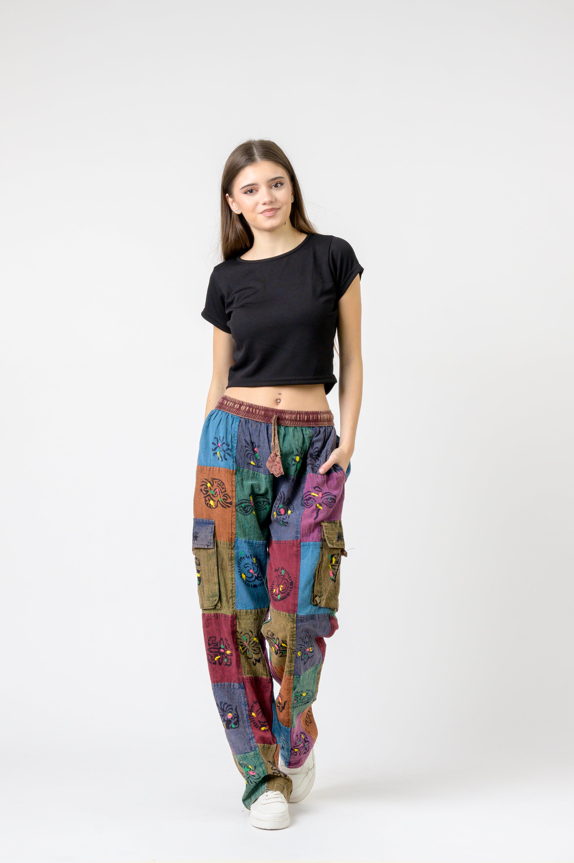 Tie Waist Cargo Pants