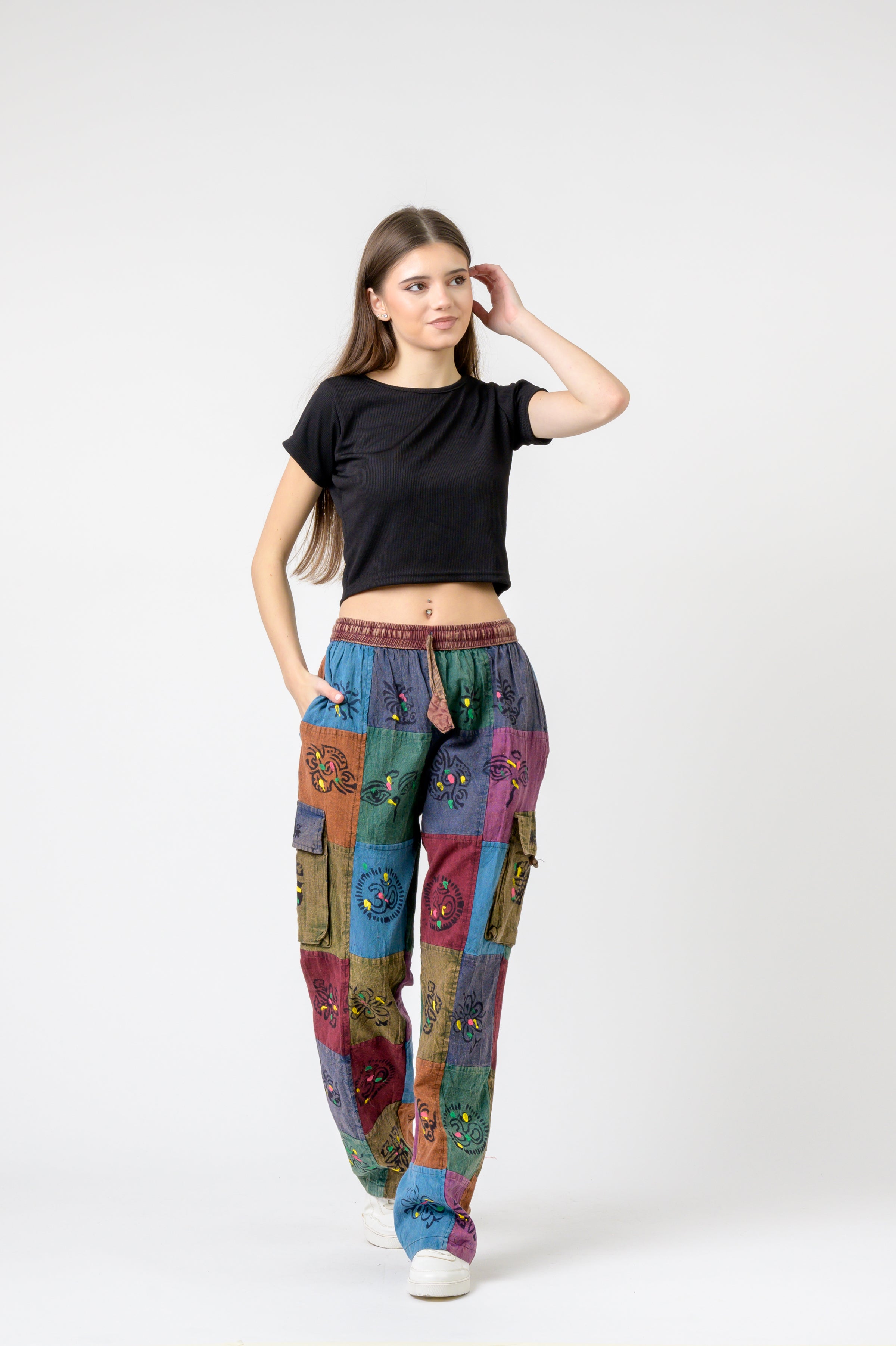 Tie Waist Cargo Pants