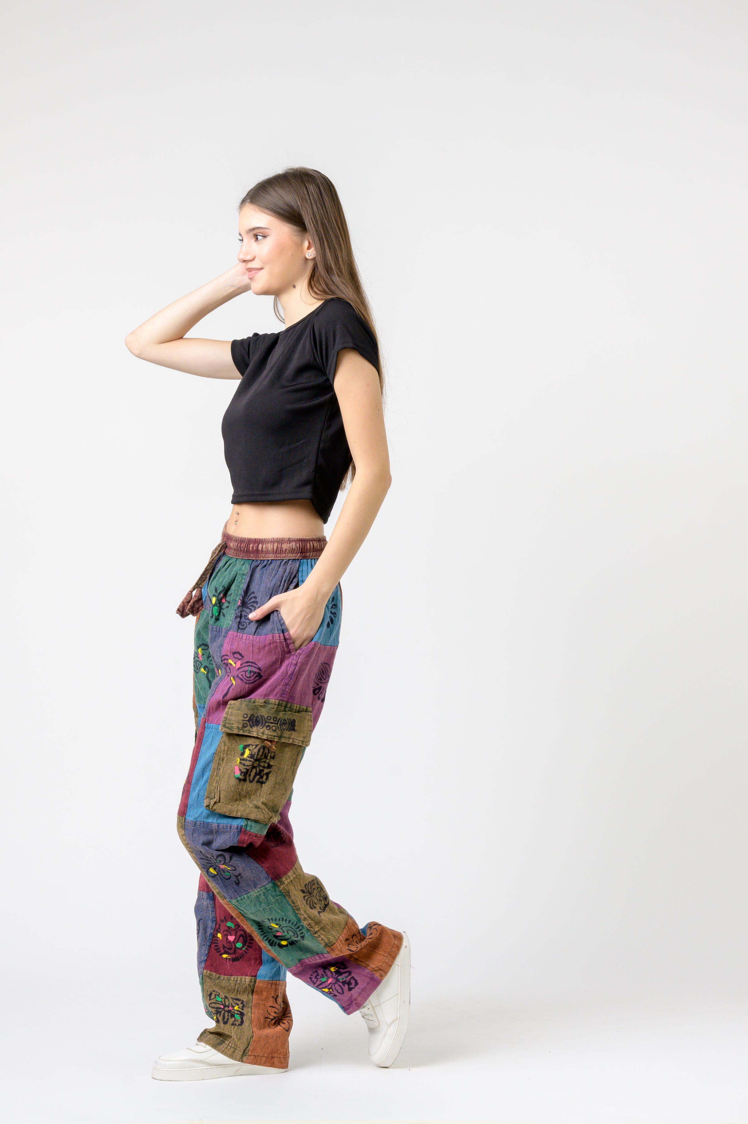 Tie Waist Cargo Pants