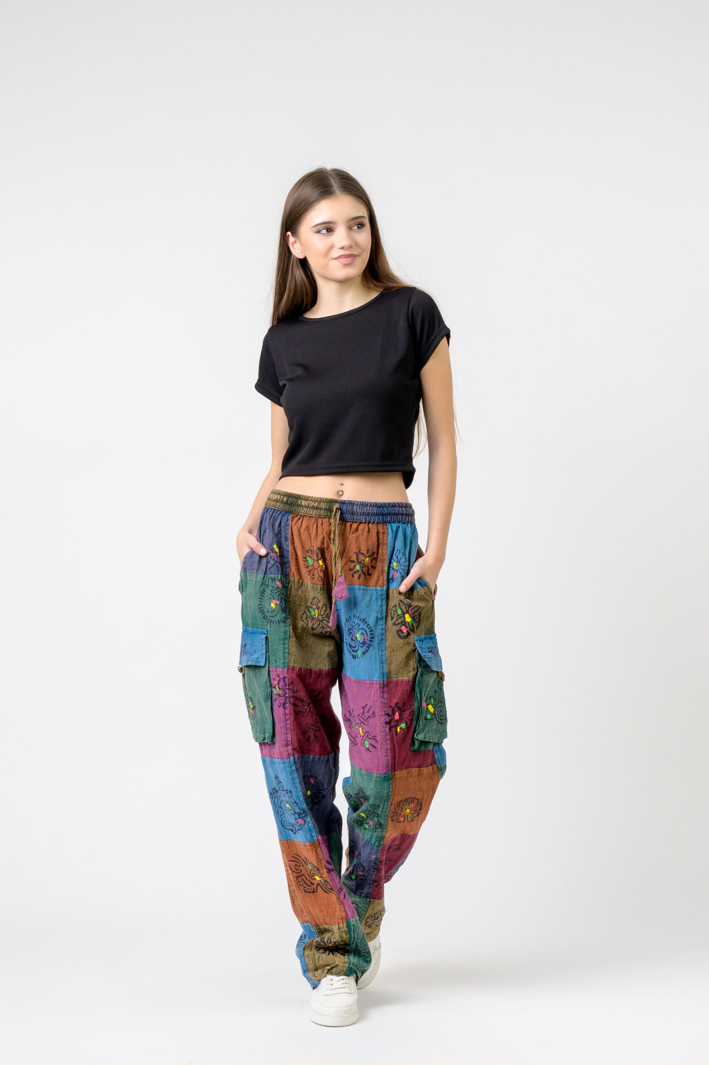 Tie Waist Cargo Pants