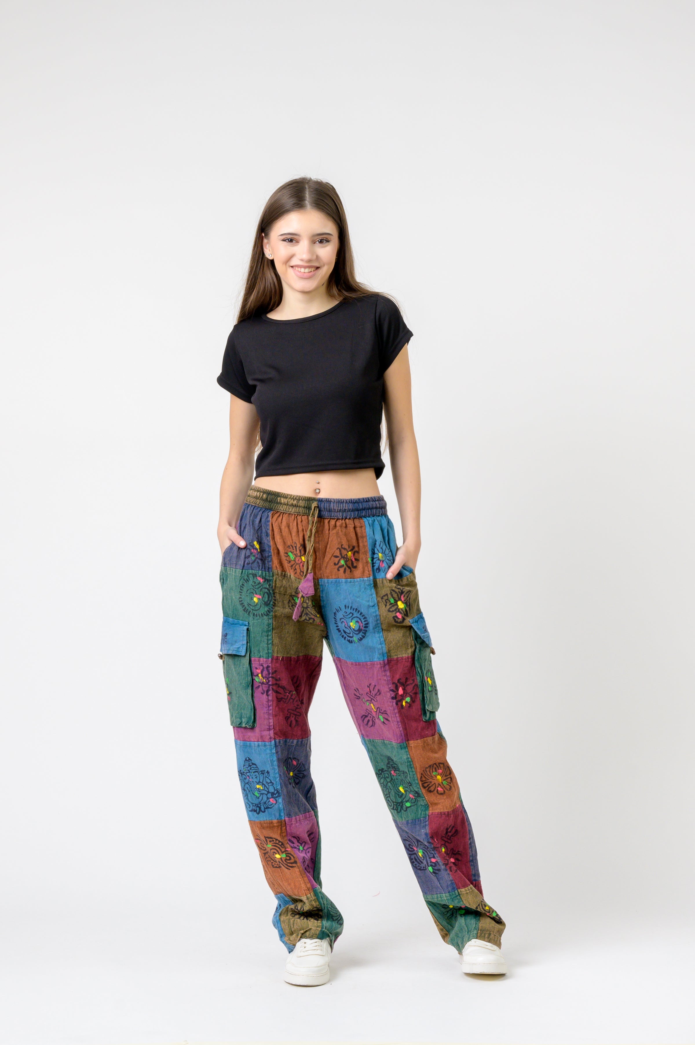 Tie Waist Cargo Pants