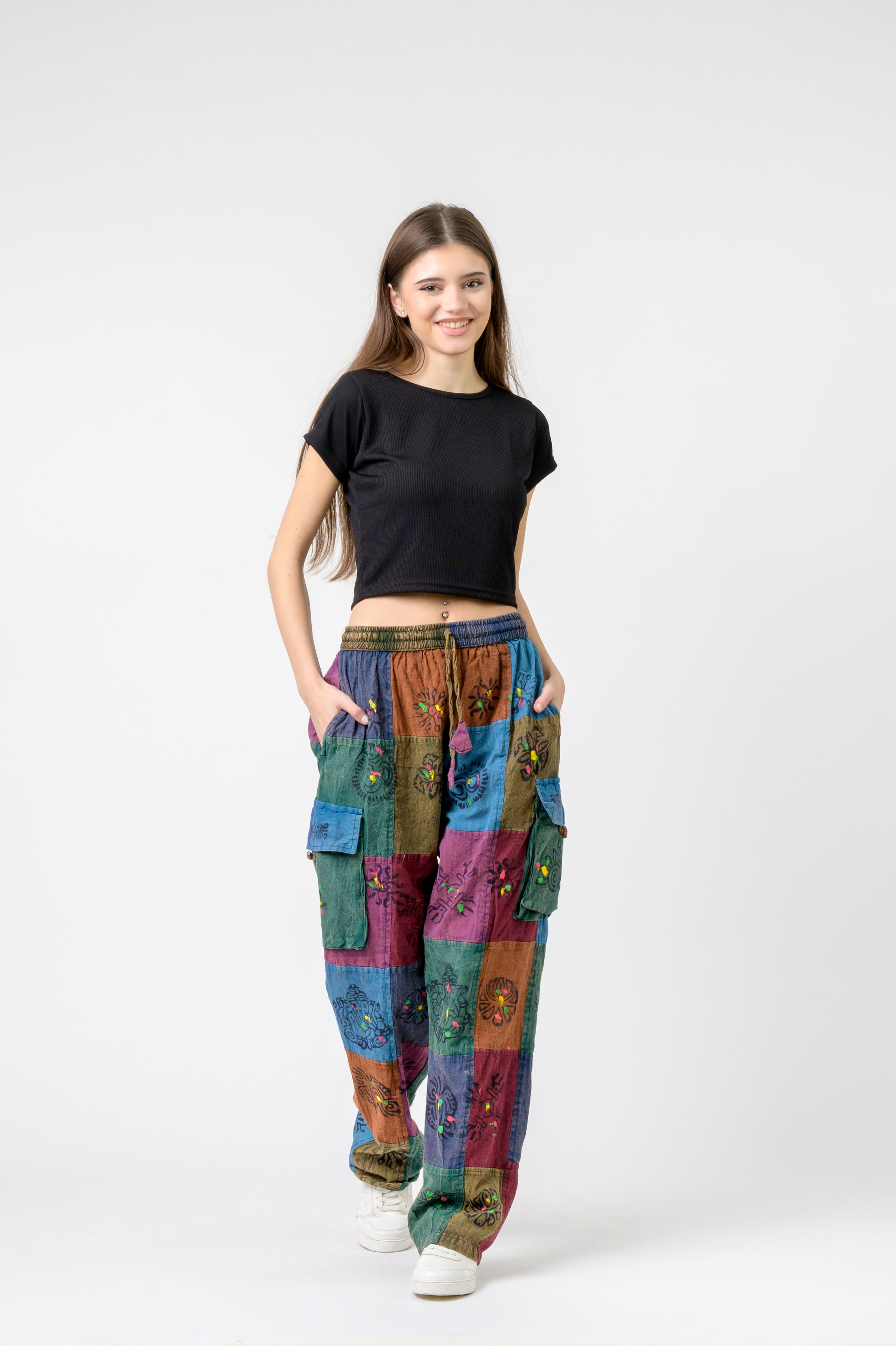 Tie Waist Cargo Pants