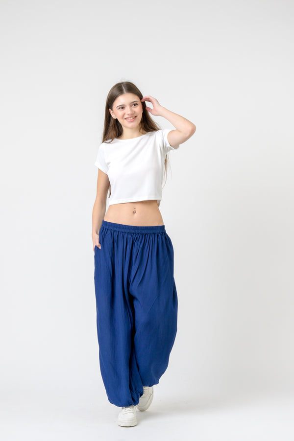 Sized Harem Pants - Blue