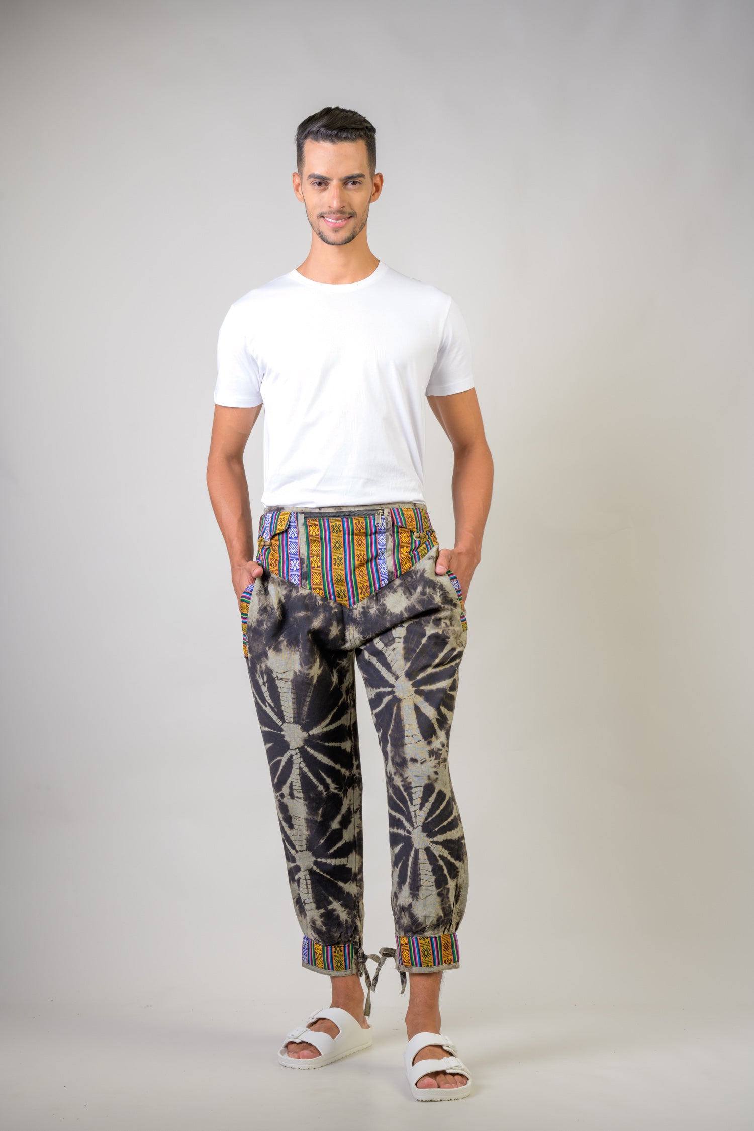 Rhea Cotton Tai-Dai Trouser Black / Large