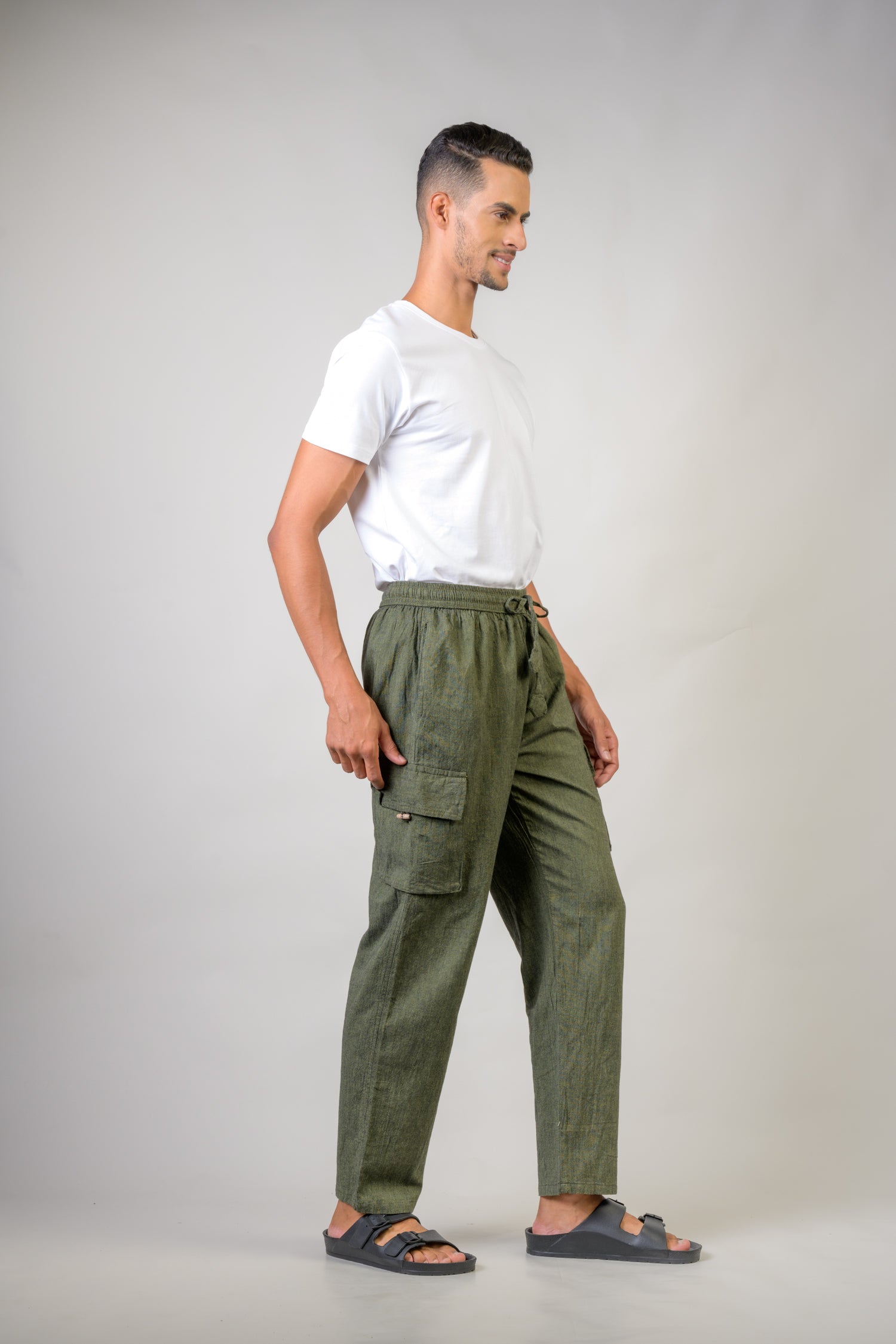 Solid Cargo Trouser - Green