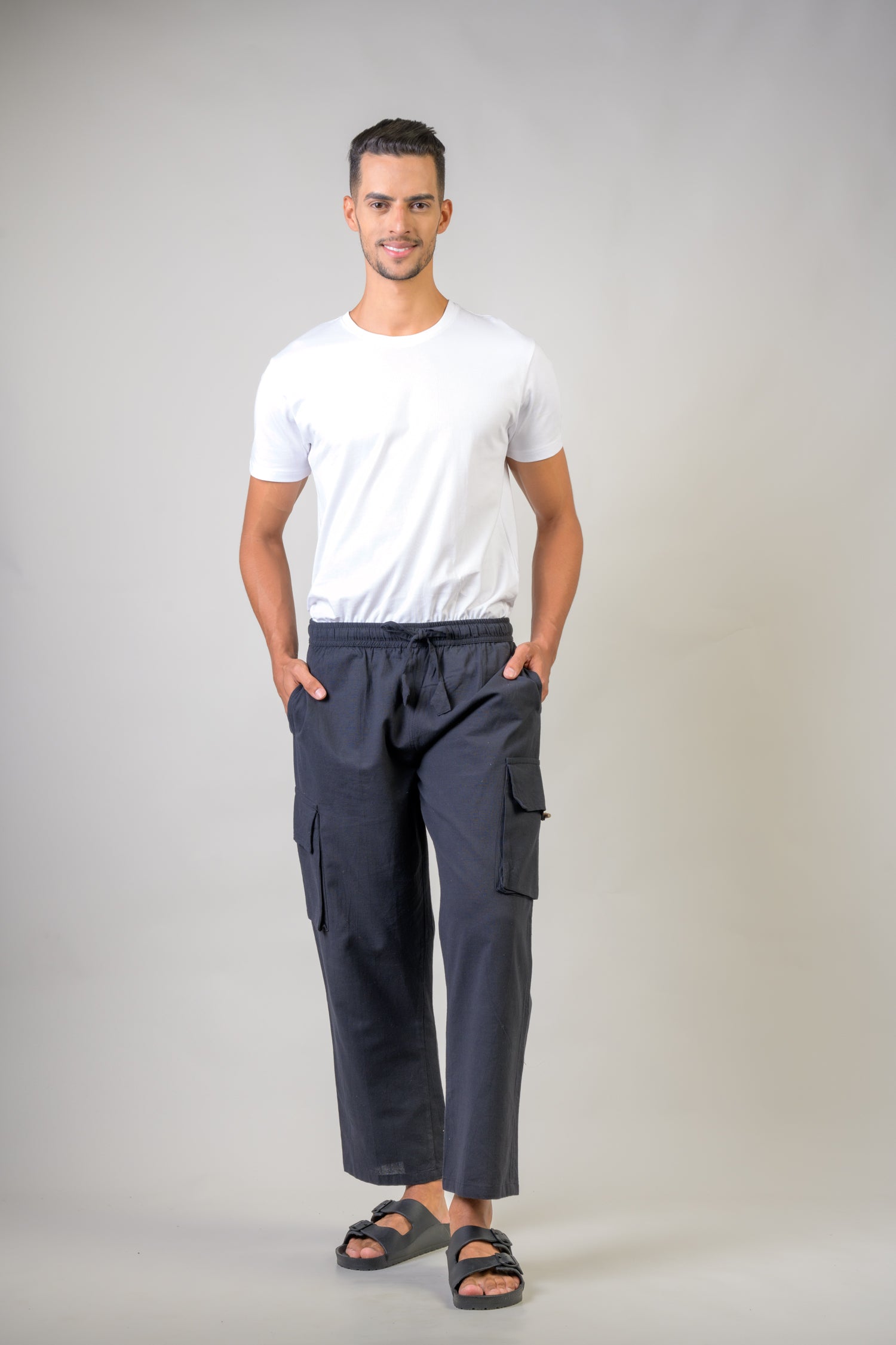 Solid Cargo Trouser - Black