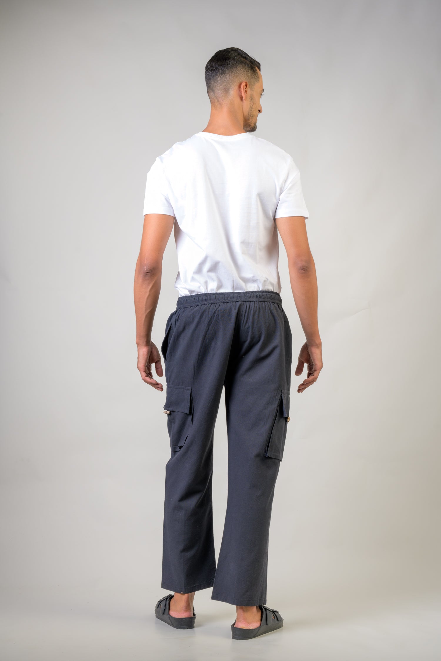 Solid Cargo Trouser - Black