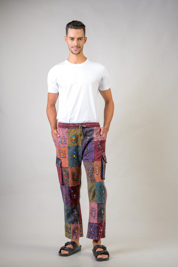 Patch Cargo Pants - Grey