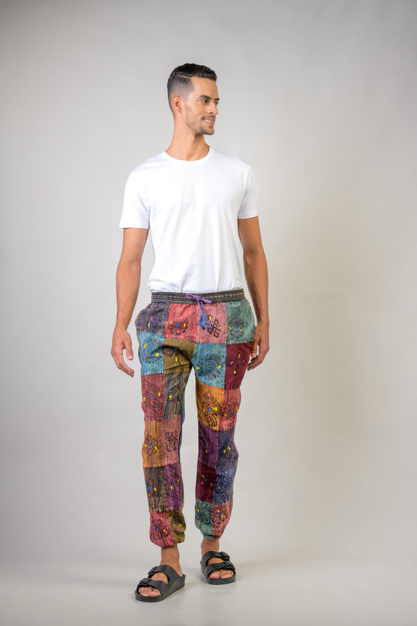 Patch Cargo Pants - Red