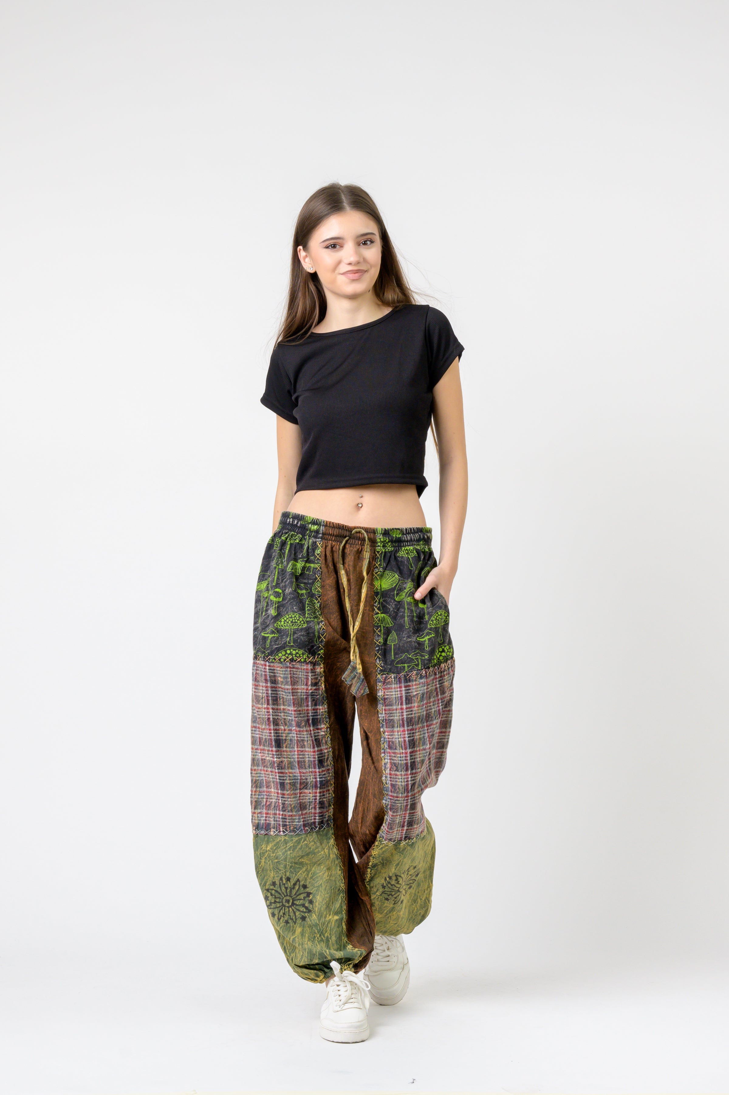 Elastic Waist Cotton Pants
