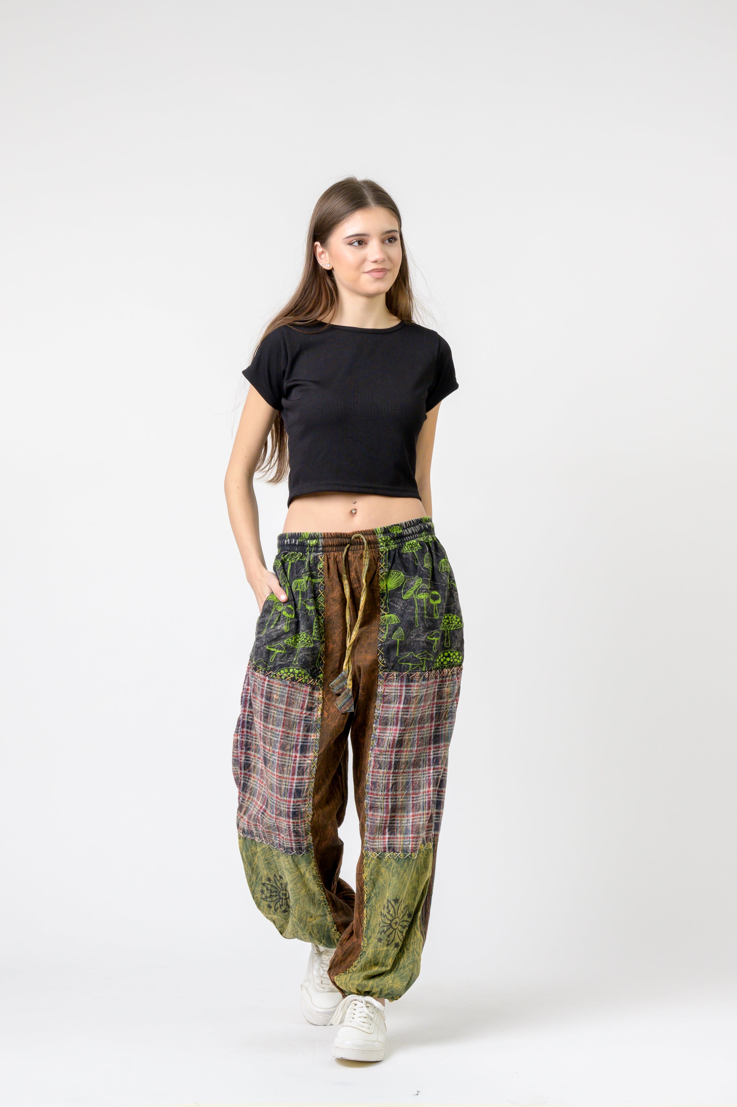 Elastic Waist Cotton Pants