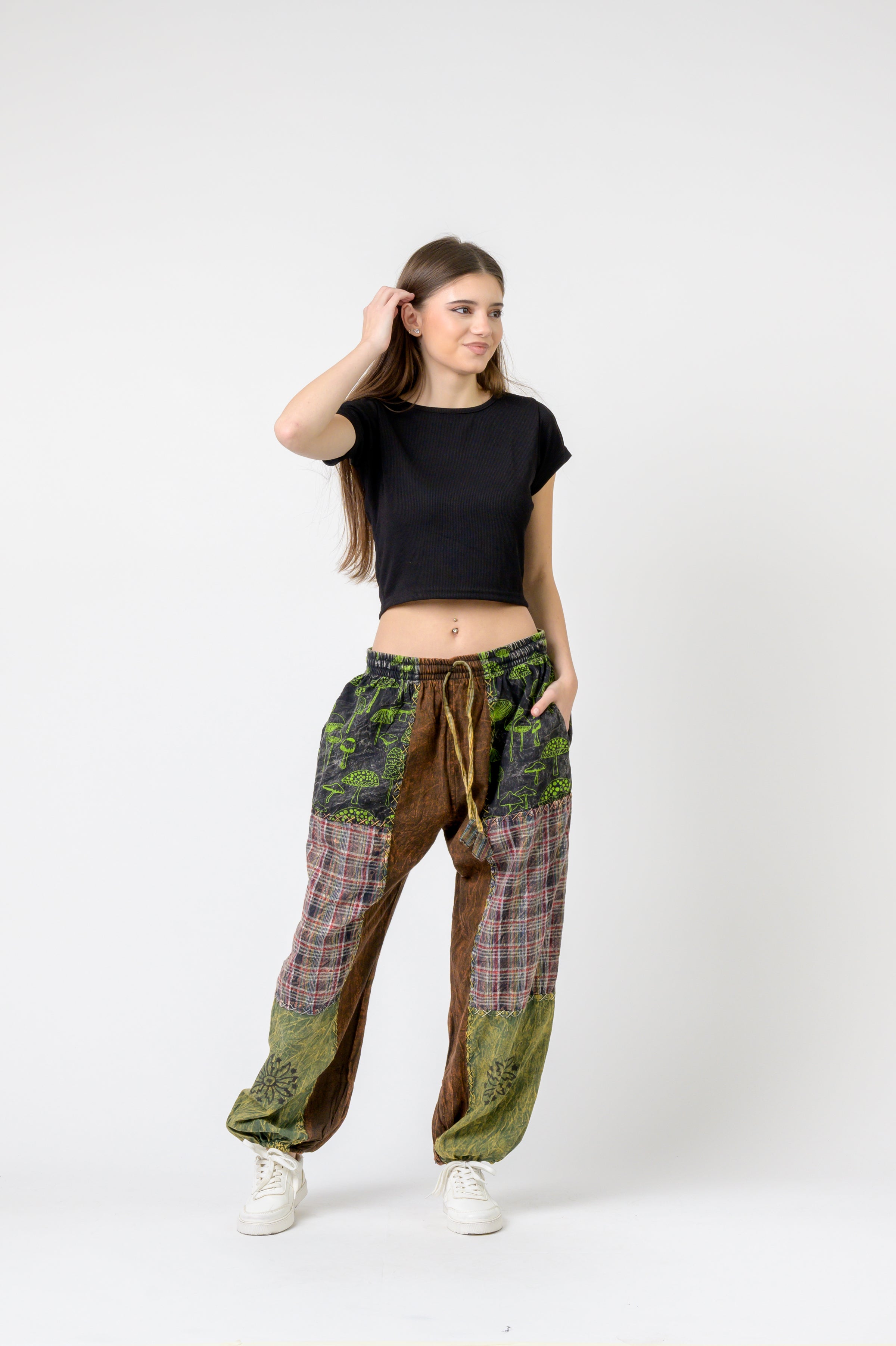 Elastic Waist Cotton Pants