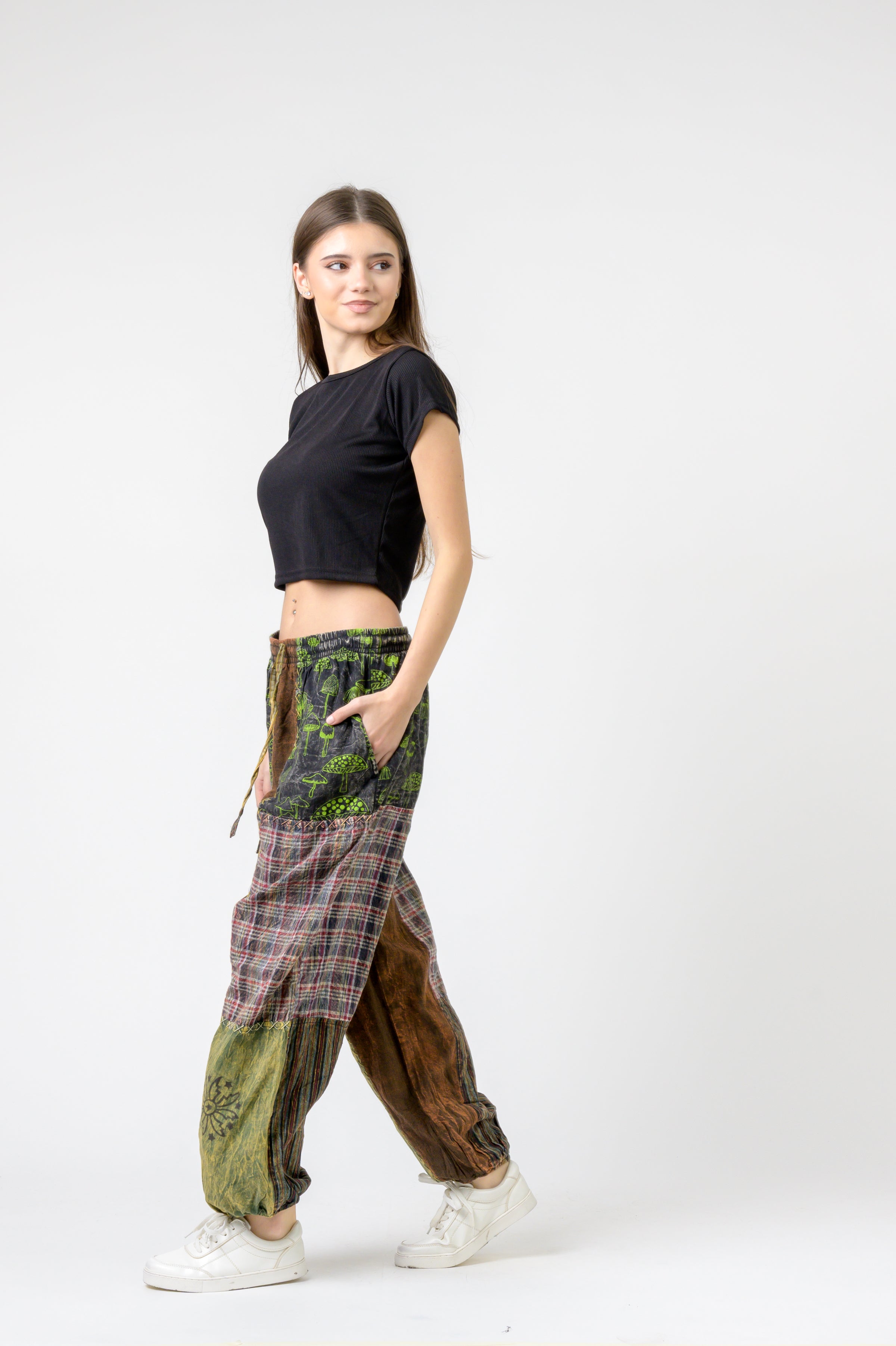 Elastic Waist Cotton Pants