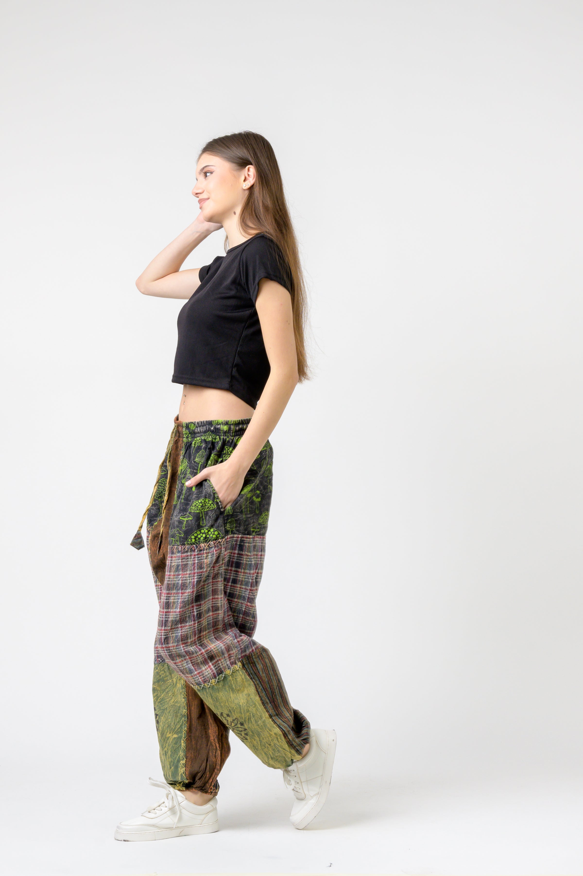 Elastic Waist Cotton Pants