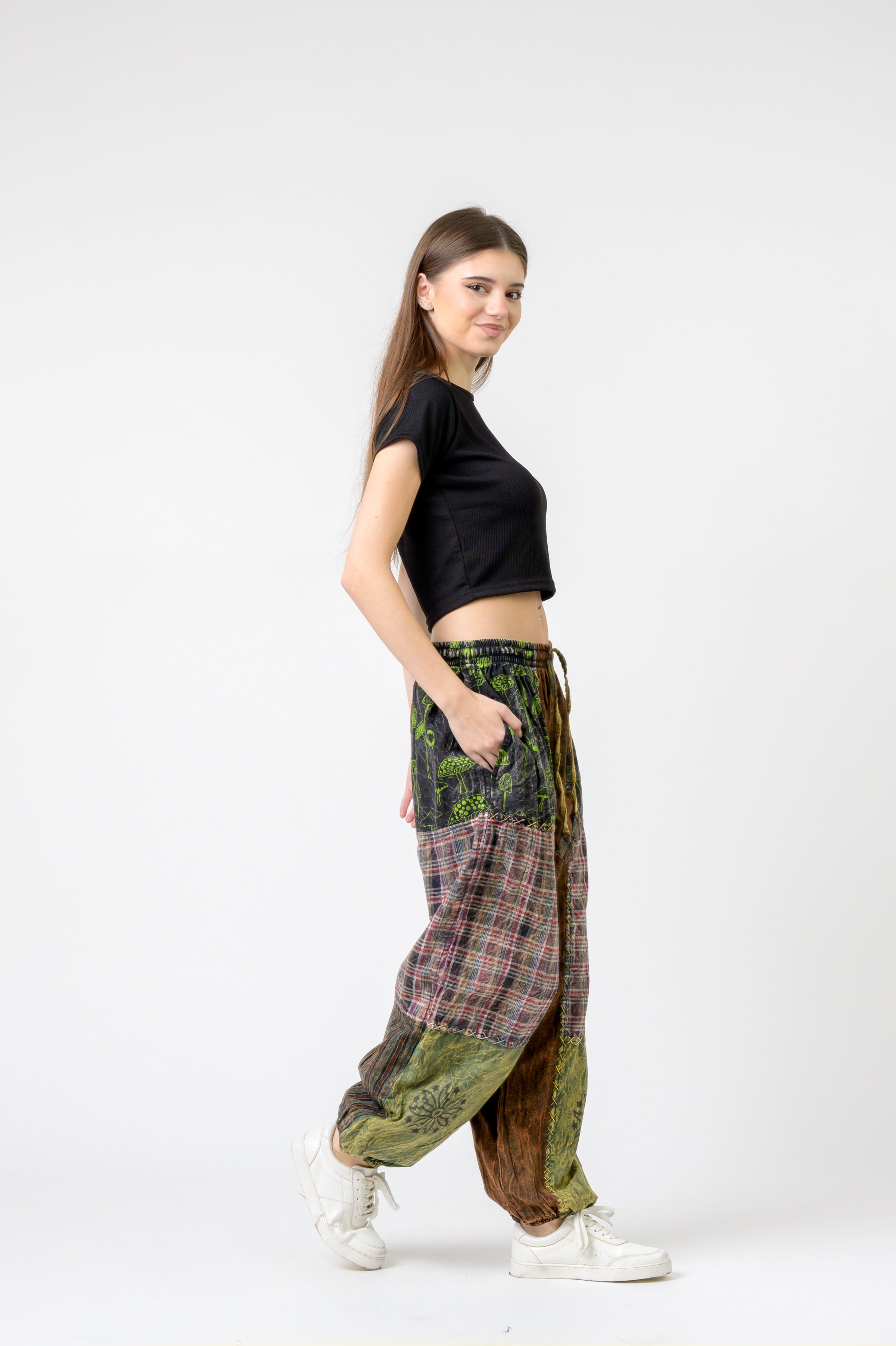 Elastic Waist Cotton Pants