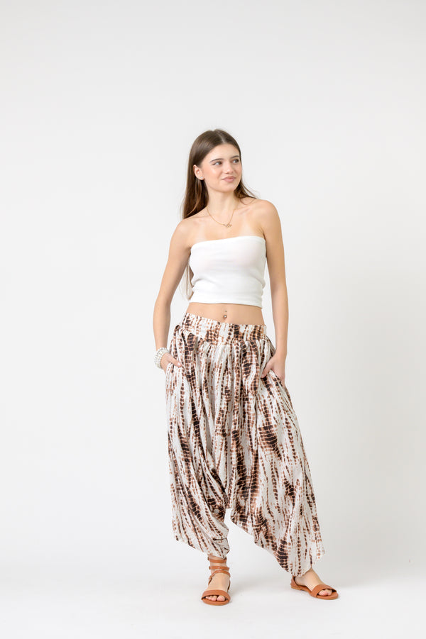Malibu Tie-Dye Pants - Brown