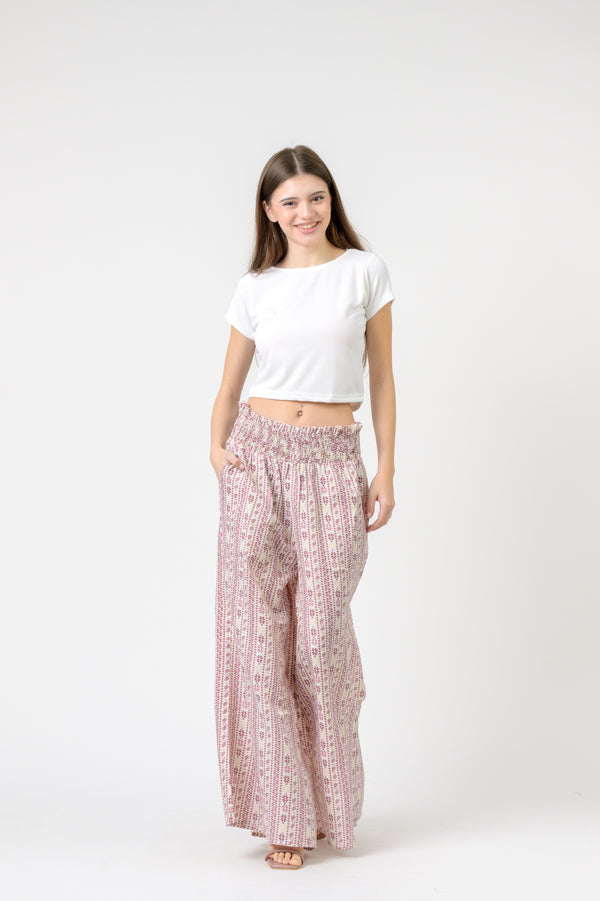 Flower Print Palmas Pants - Pink