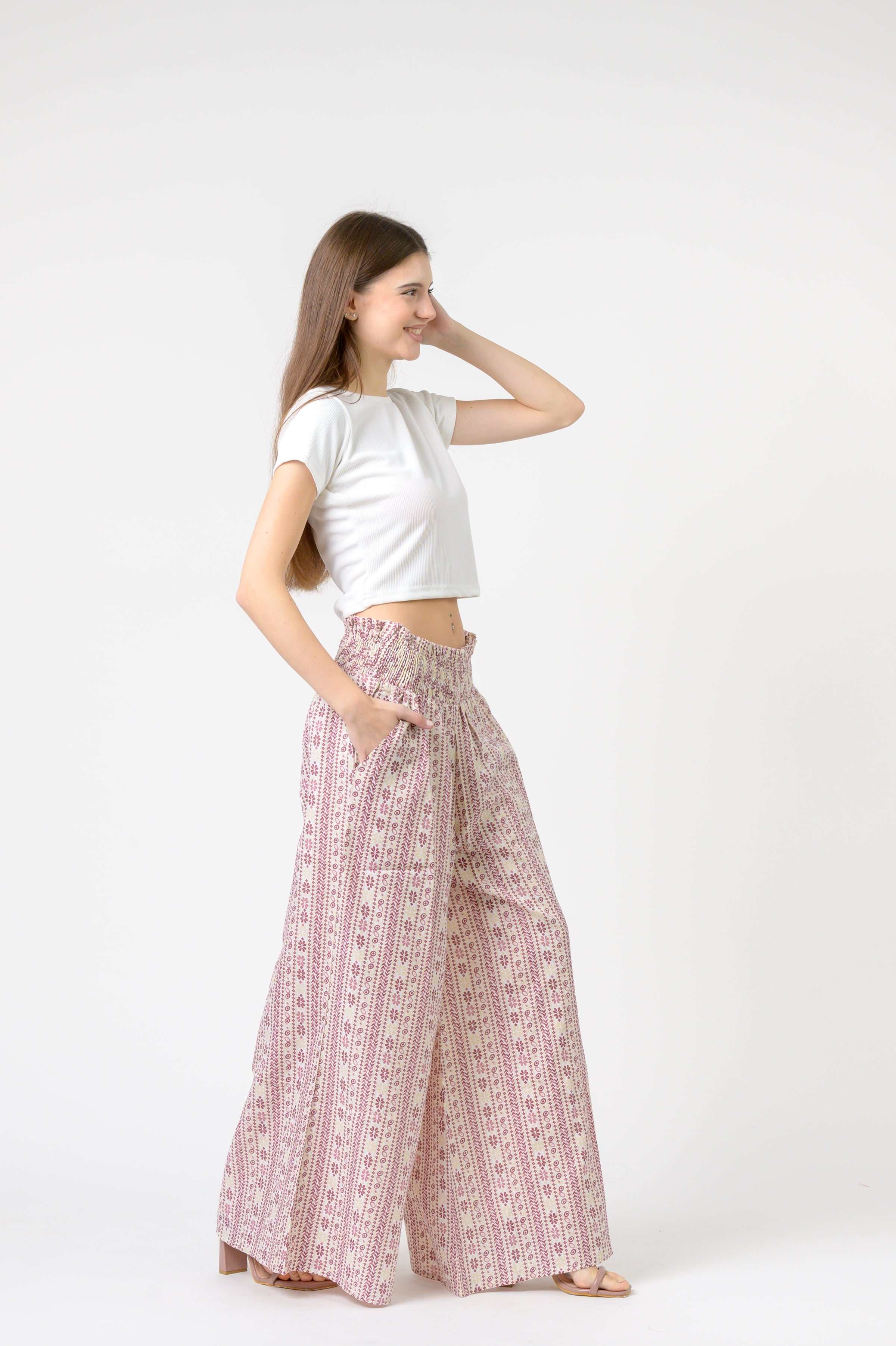 Flower Print Palmas Pants - Pink
