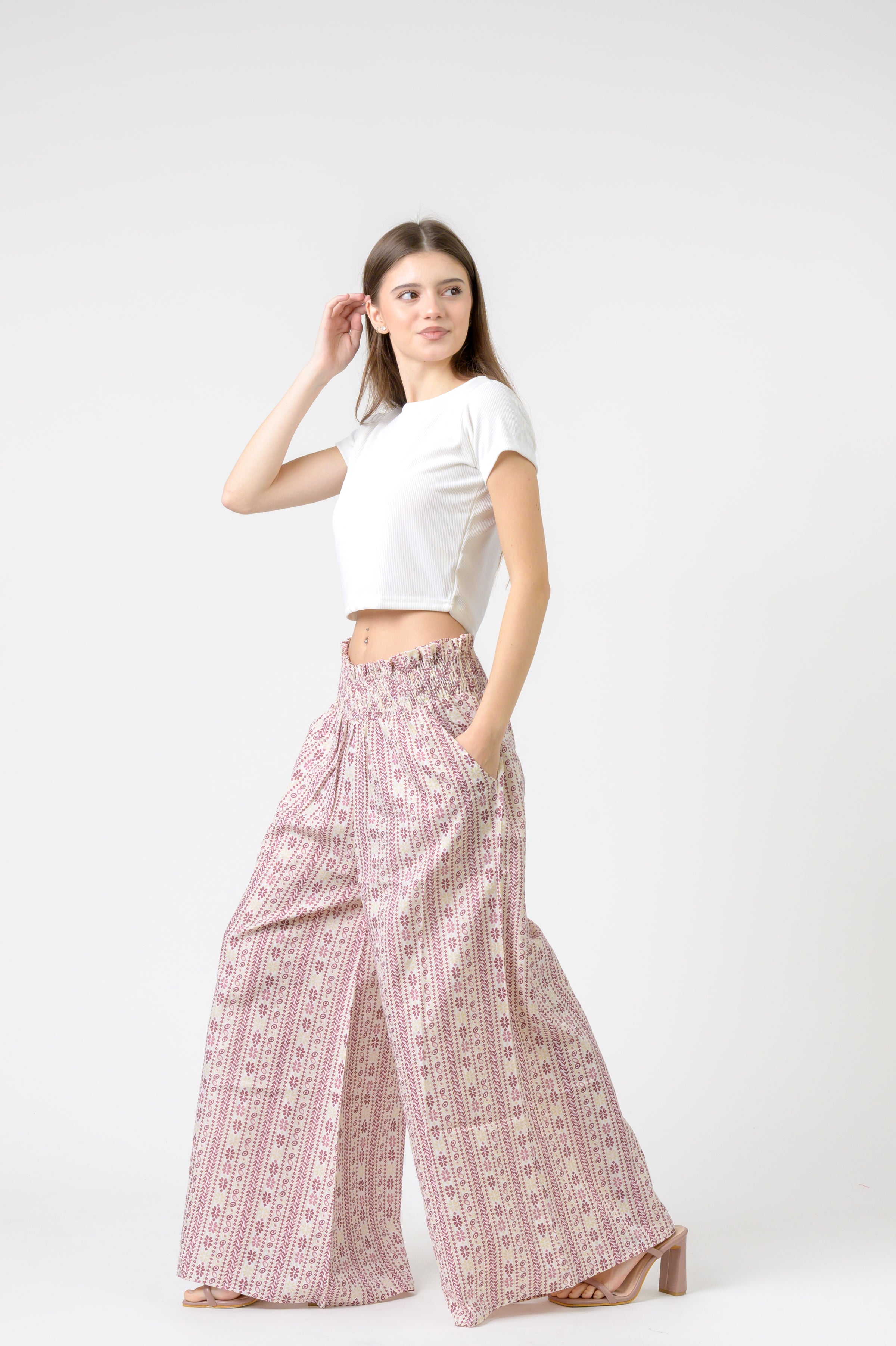 Flower Print Palmas Pants - Pink