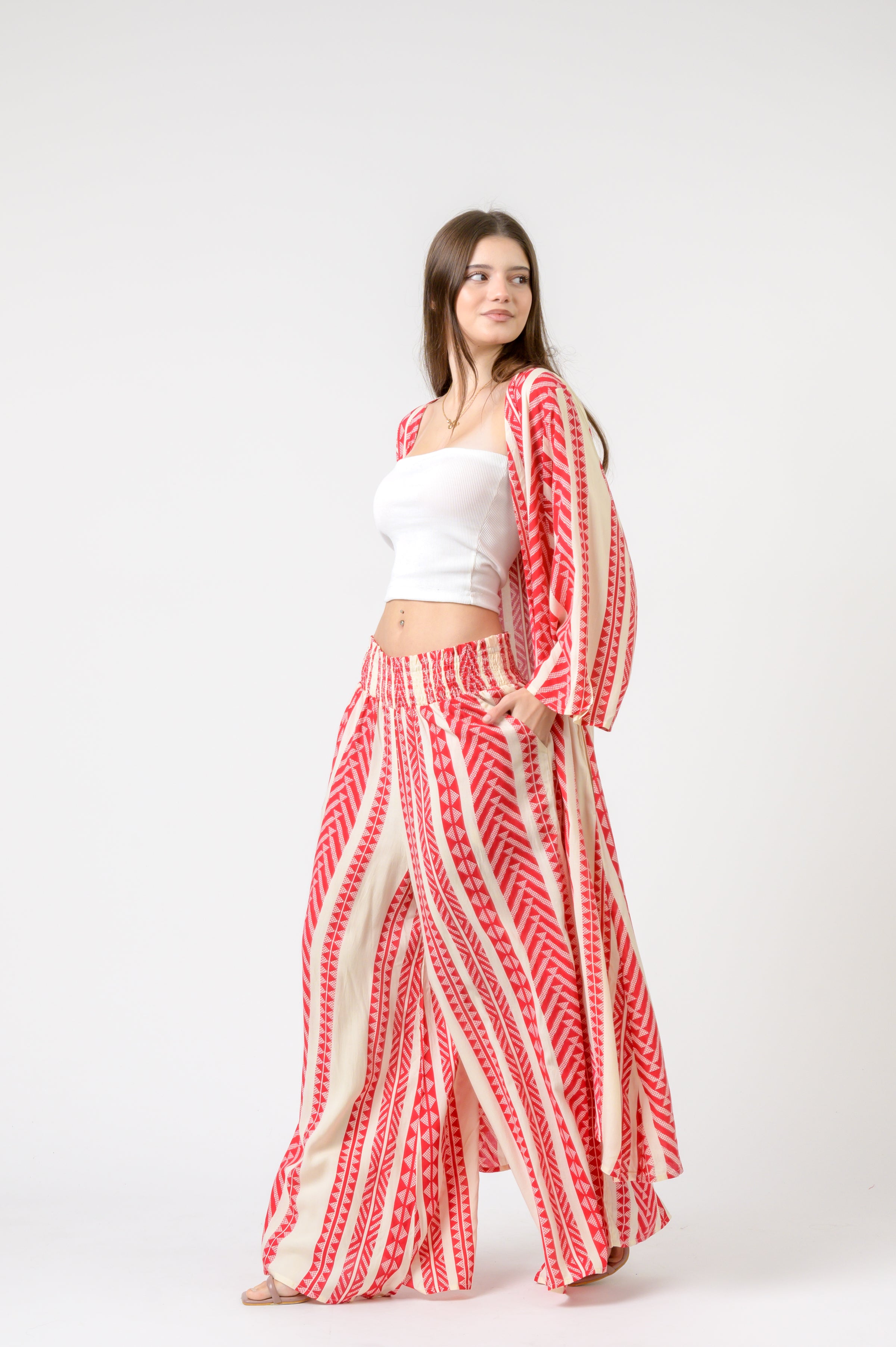 Aztec Print Palmas Pants - Red