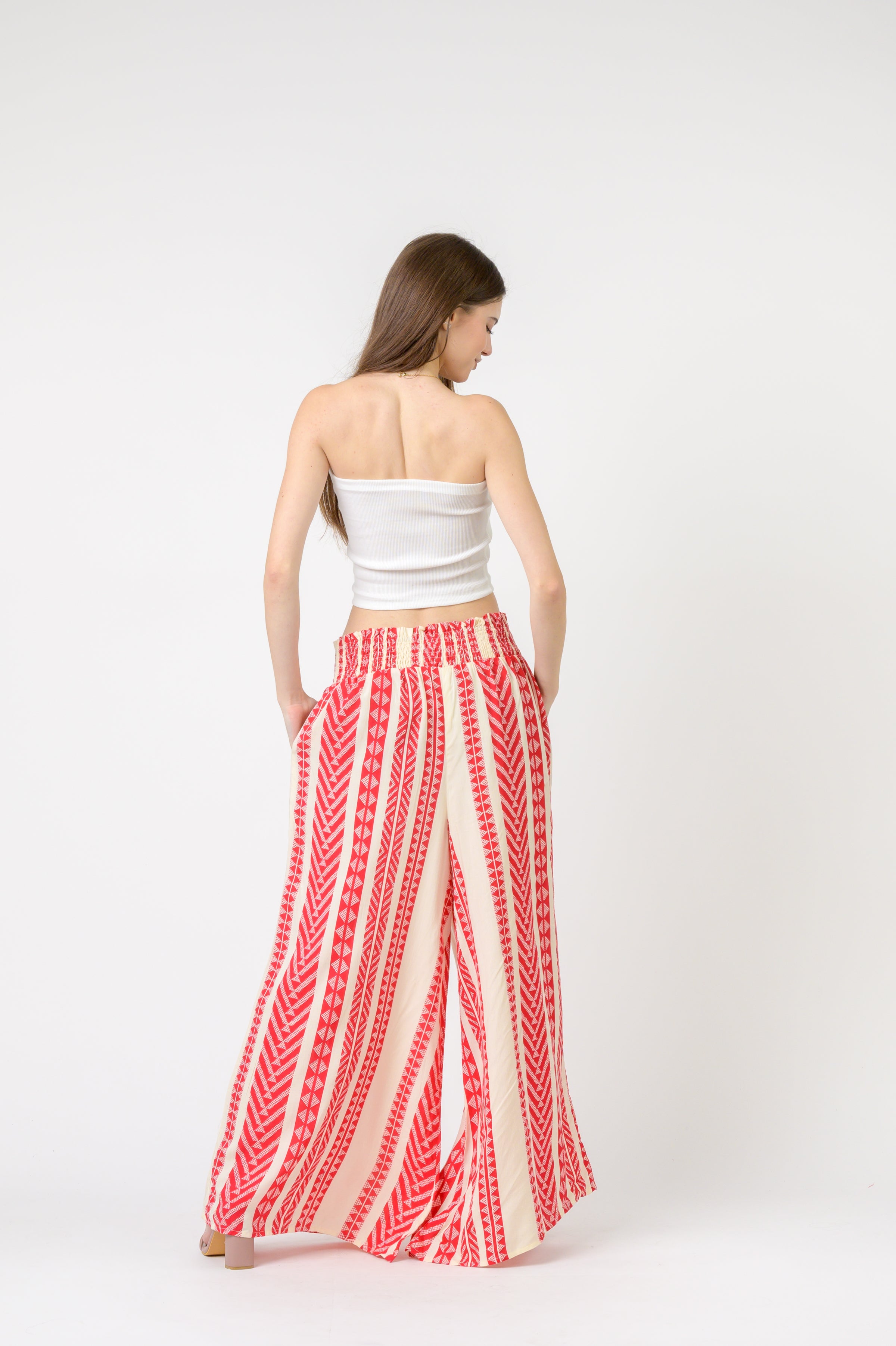 Aztec Print Palmas Pants - Red