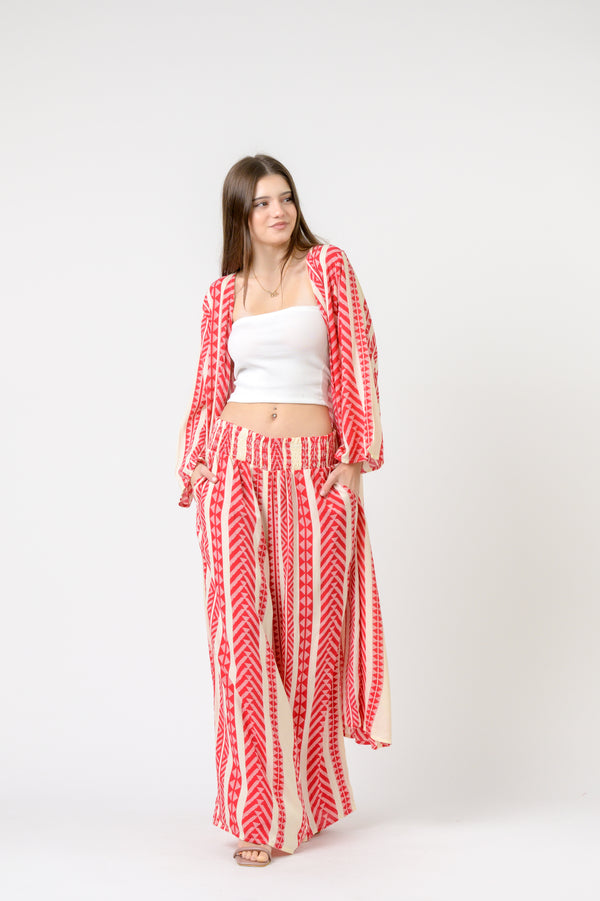 Aztec Print Palmas Pants - Red