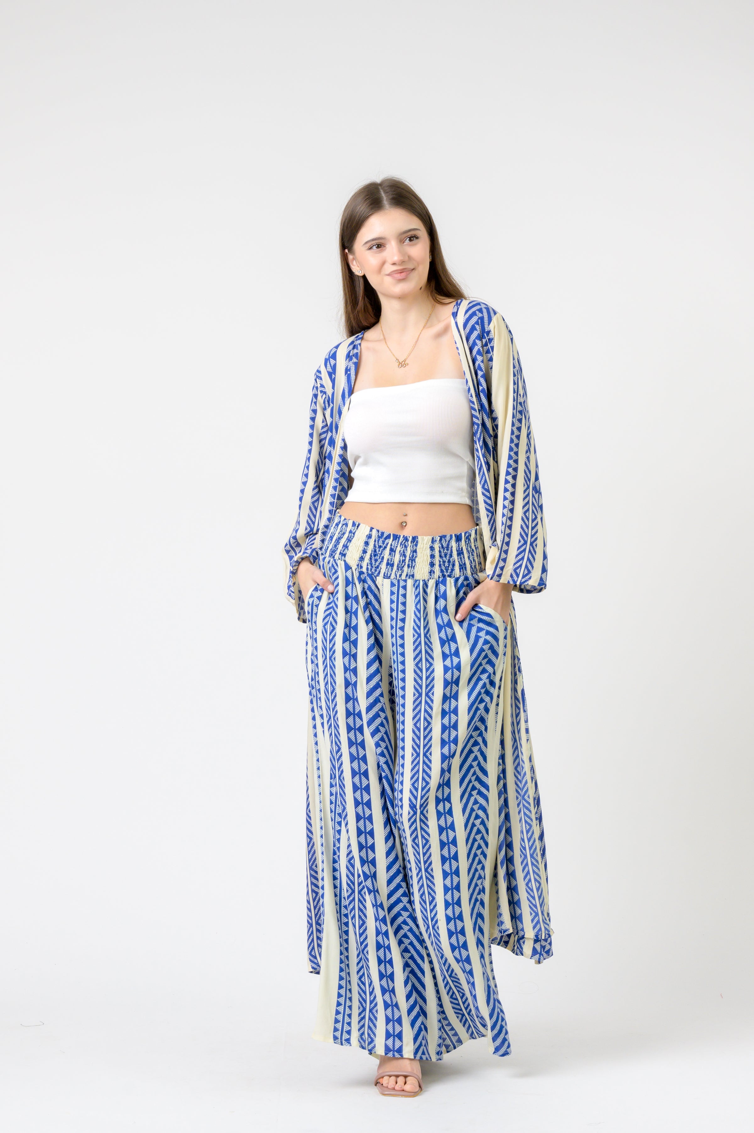 Aztec Print Palmas Pants - Blue
