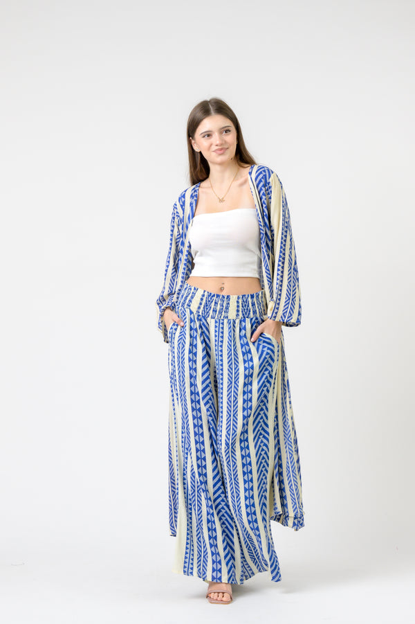 Aztec Print Palmas Pants - Blue