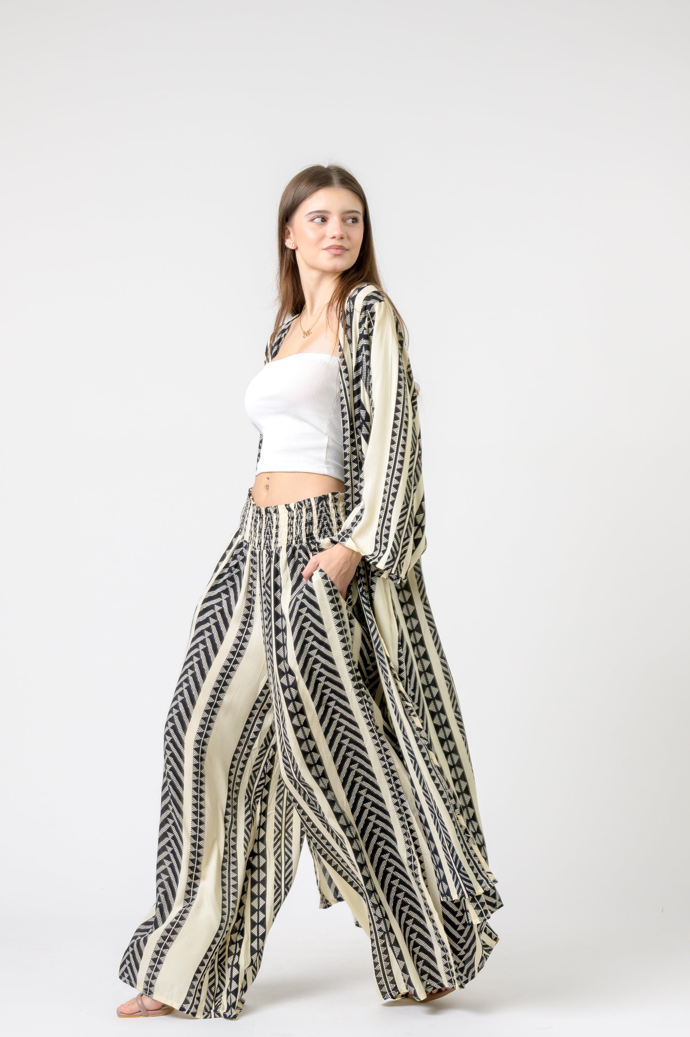 Aztec Print Palmas Pants - Black