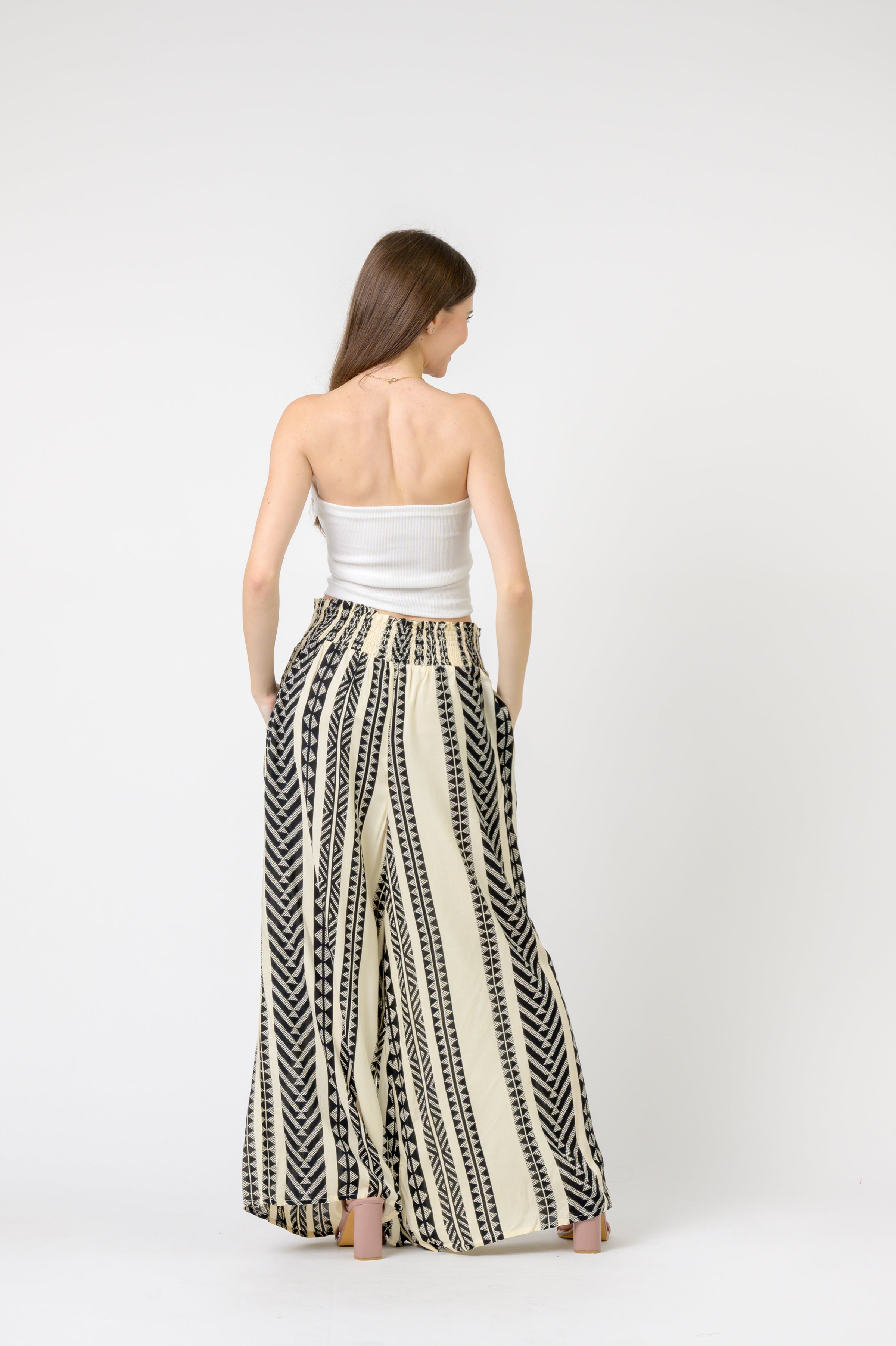 Aztec Print Palmas Pants - Black