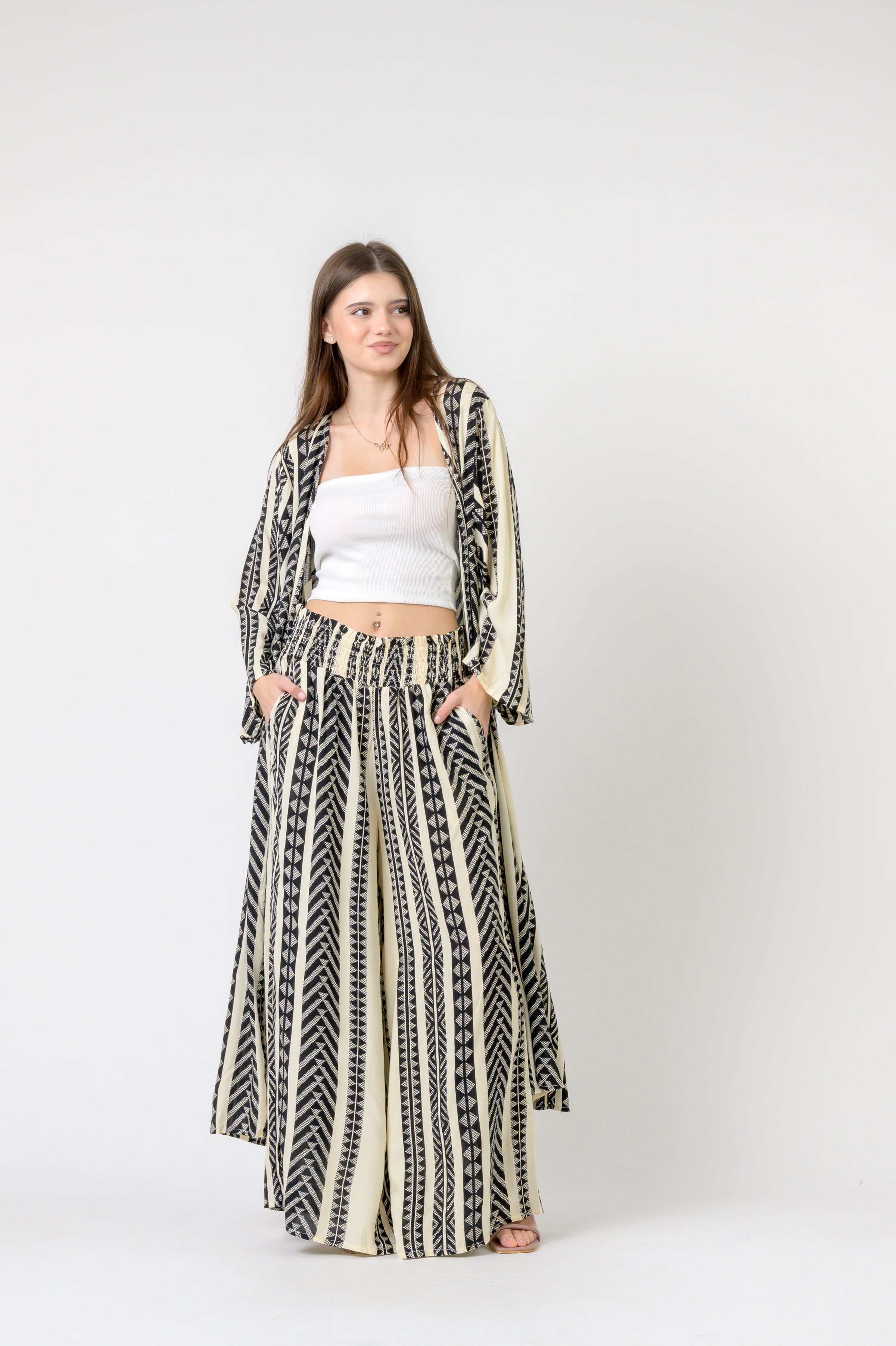 Aztec Print Palmas Pants - Black