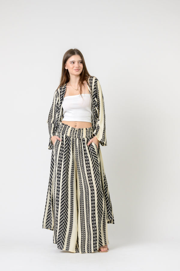 Aztec Print Palmas Pants - Black