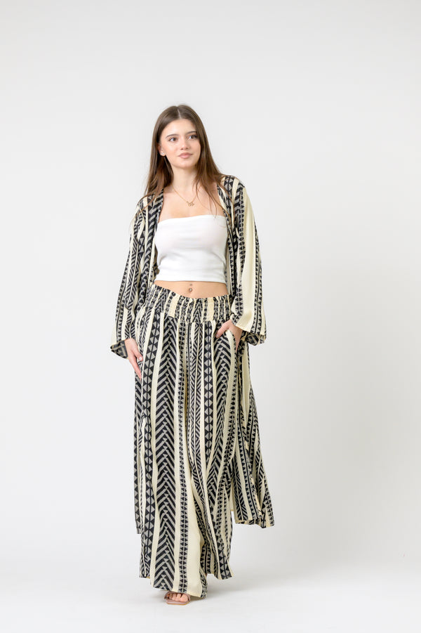 Aztec Print Palmas Pants - Black
