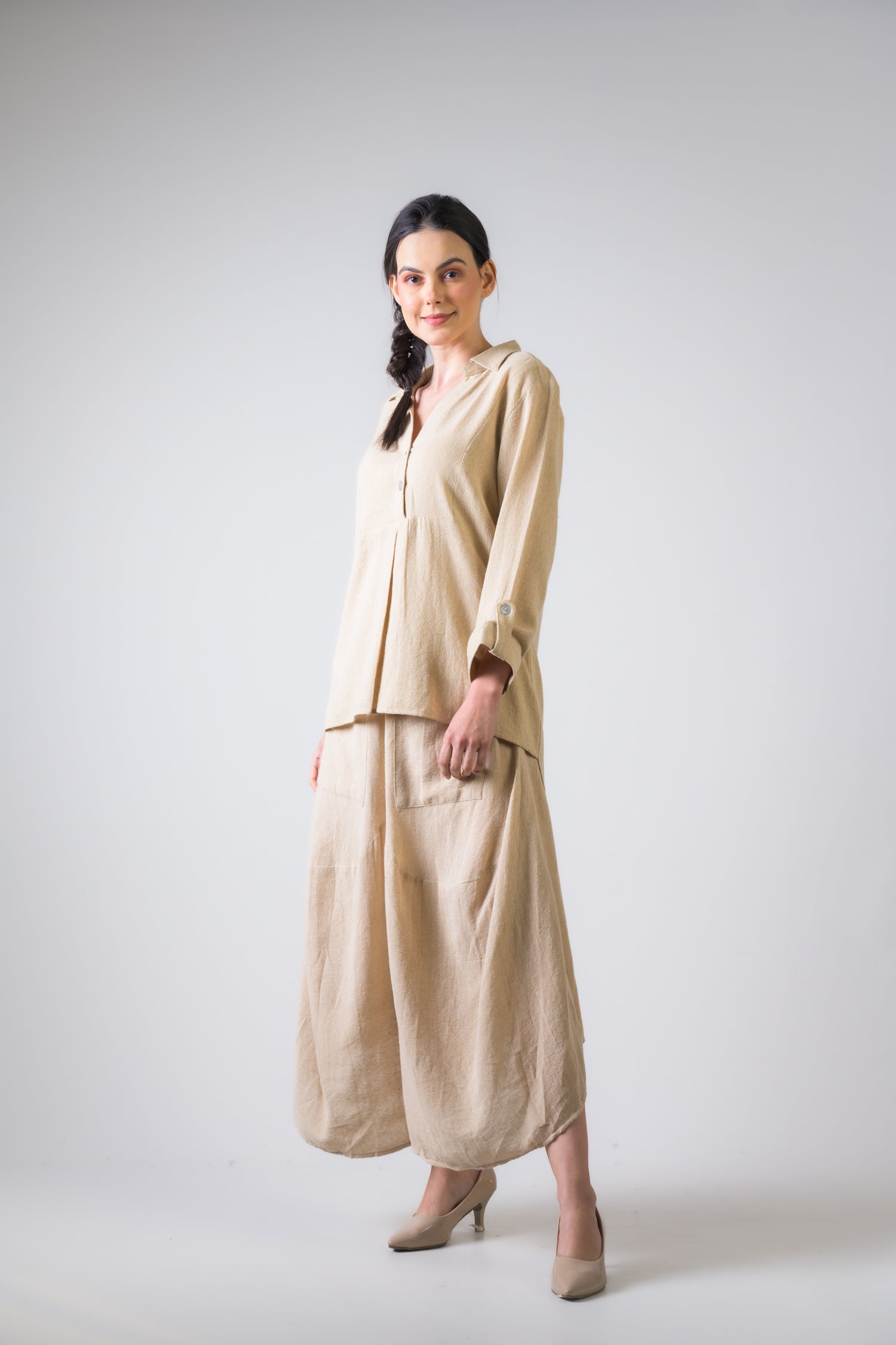 Cotton Jute Aruba Pants - Beige