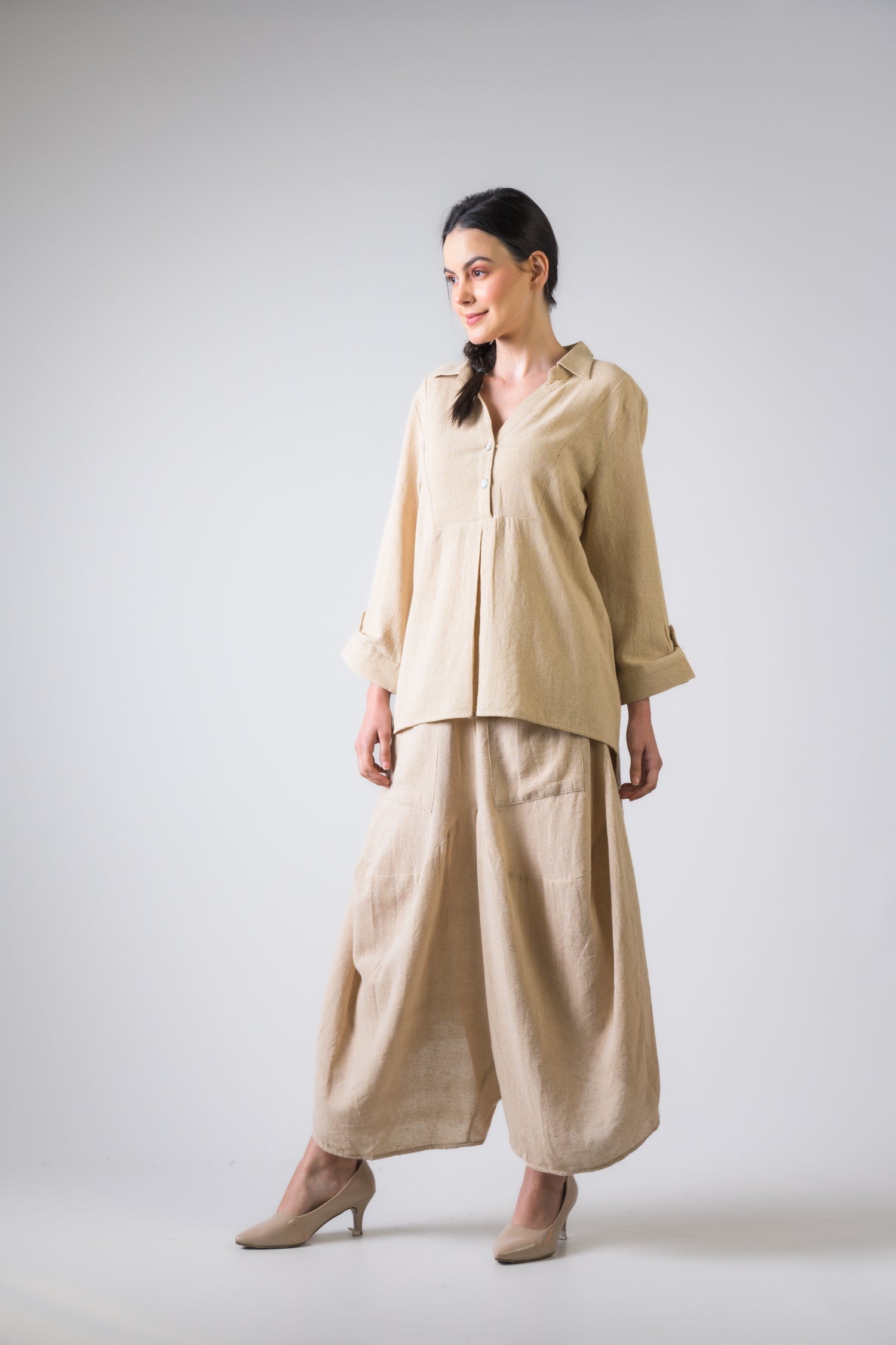 Cotton Jute Aruba Pants - Beige