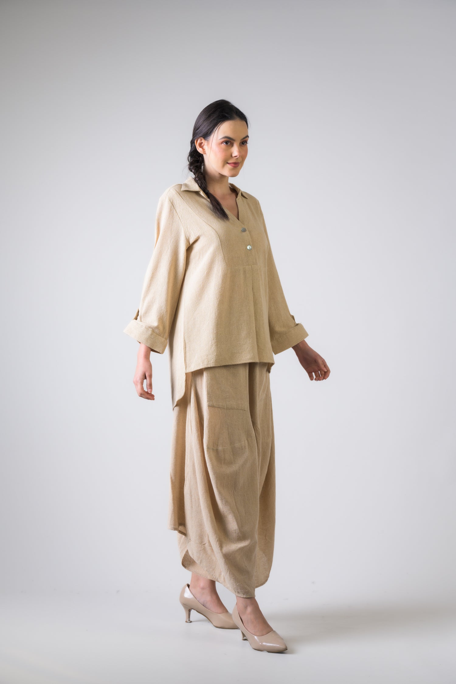 Cotton Jute Aruba Pants - Beige