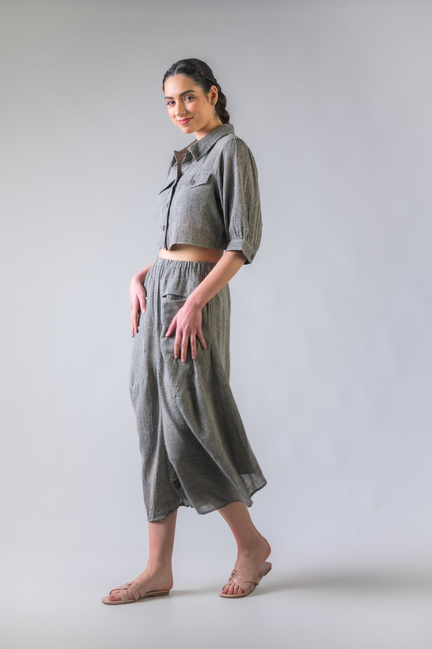 Cotton Jute Aruba Pants - Grey