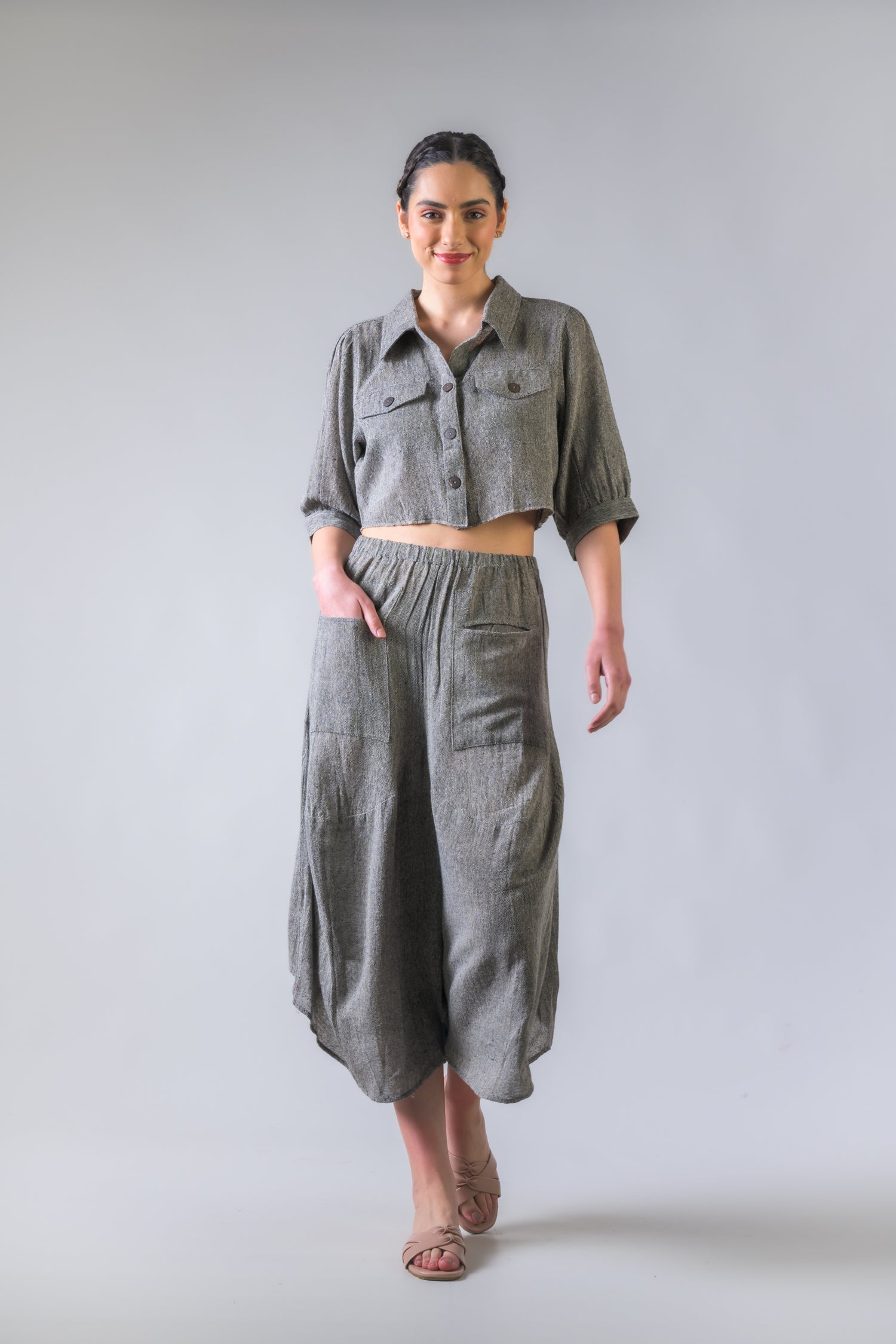 Cotton Jute Aruba Pants - Grey