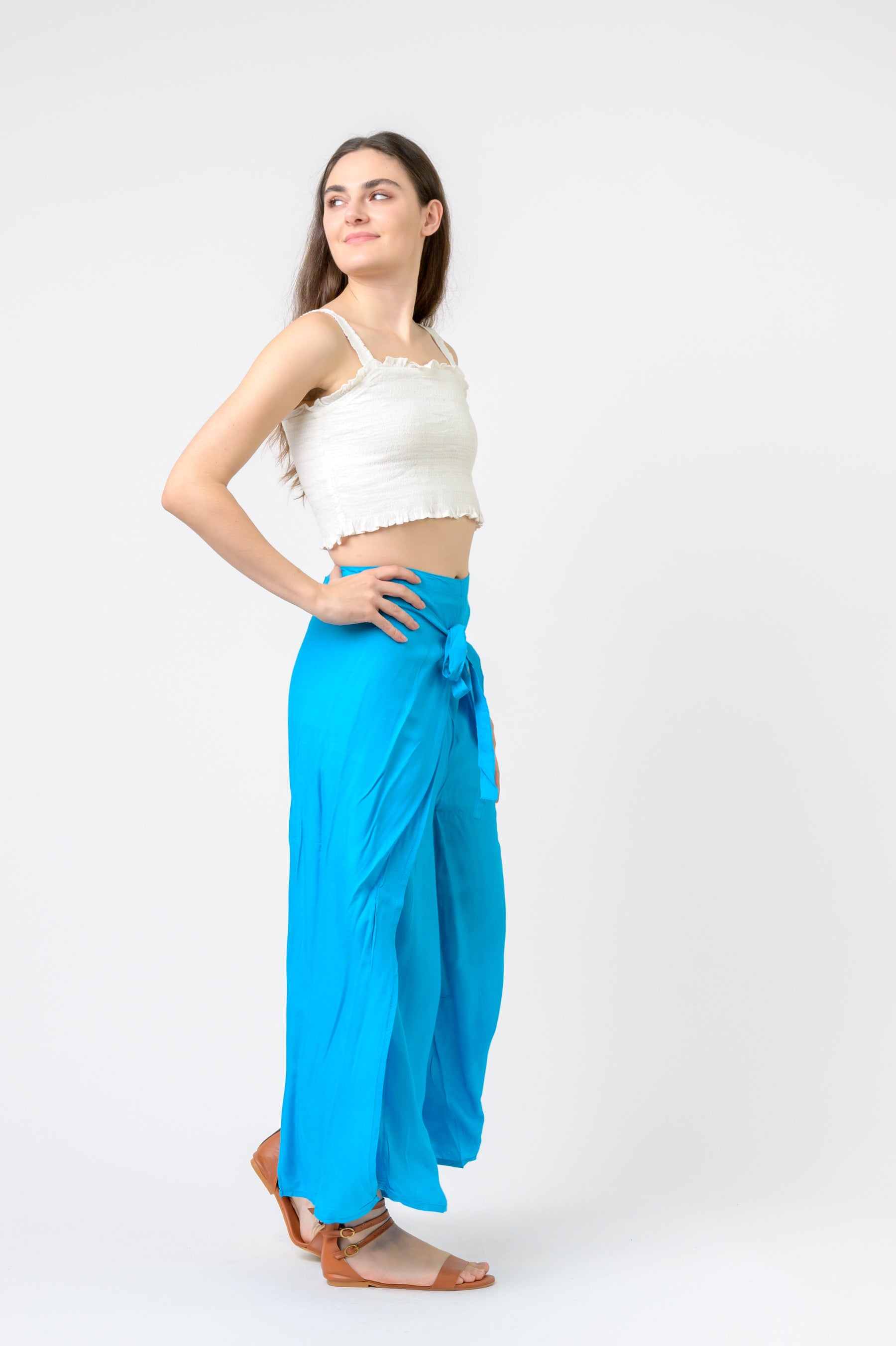 Plain Rayon Wrap Pants