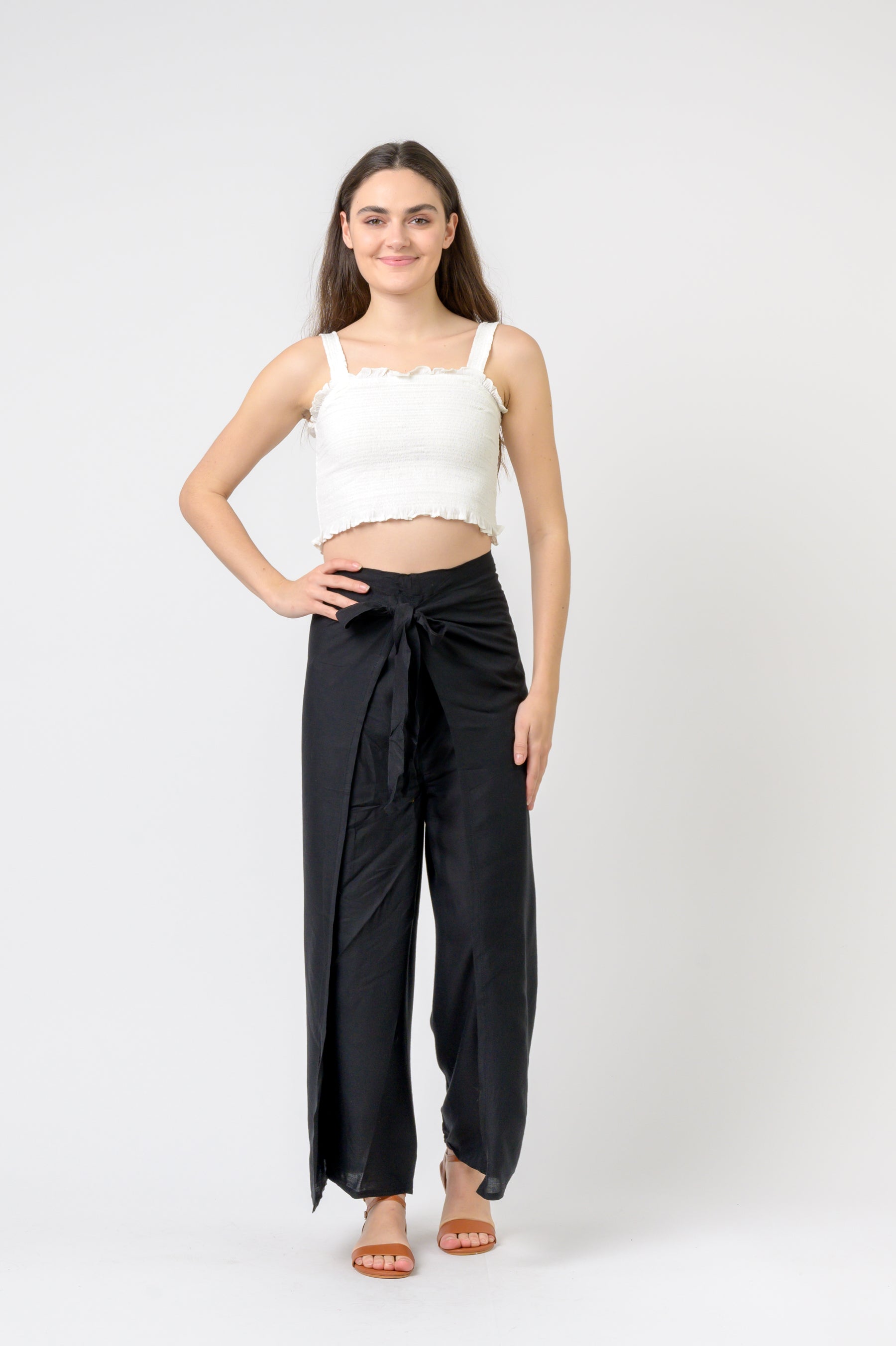 Plain Rayon Wrap Pants