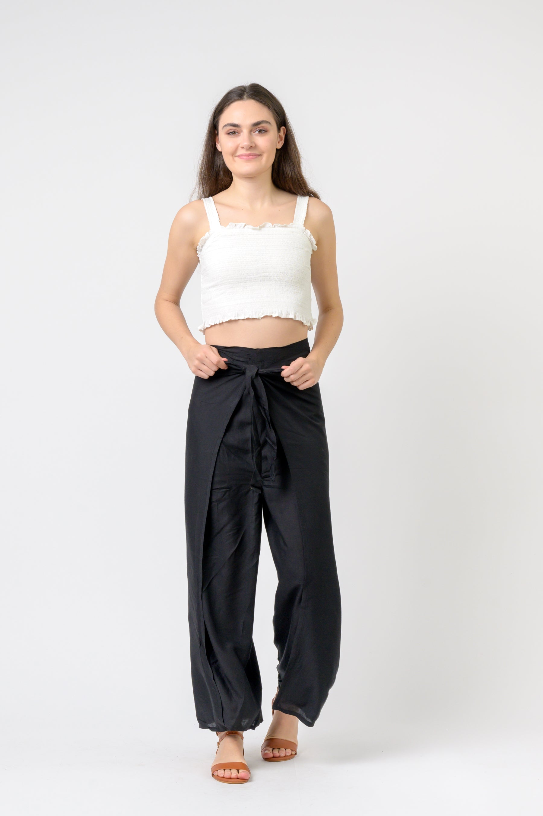 Plain Rayon Wrap Pants