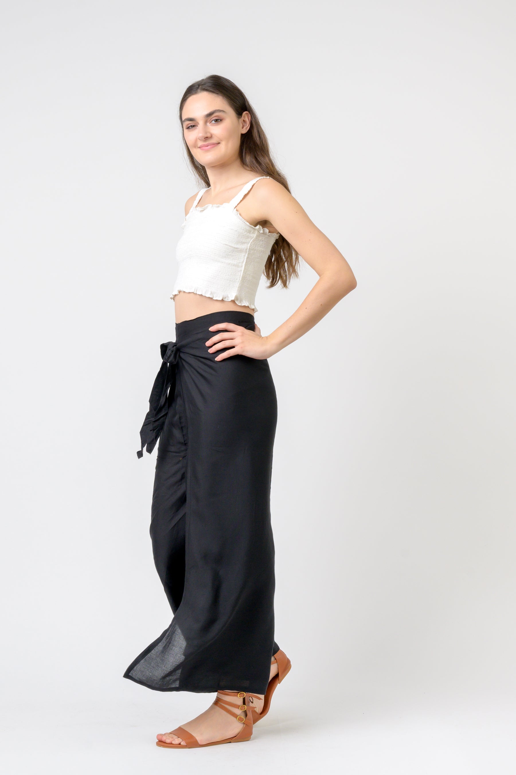Plain Rayon Wrap Pants