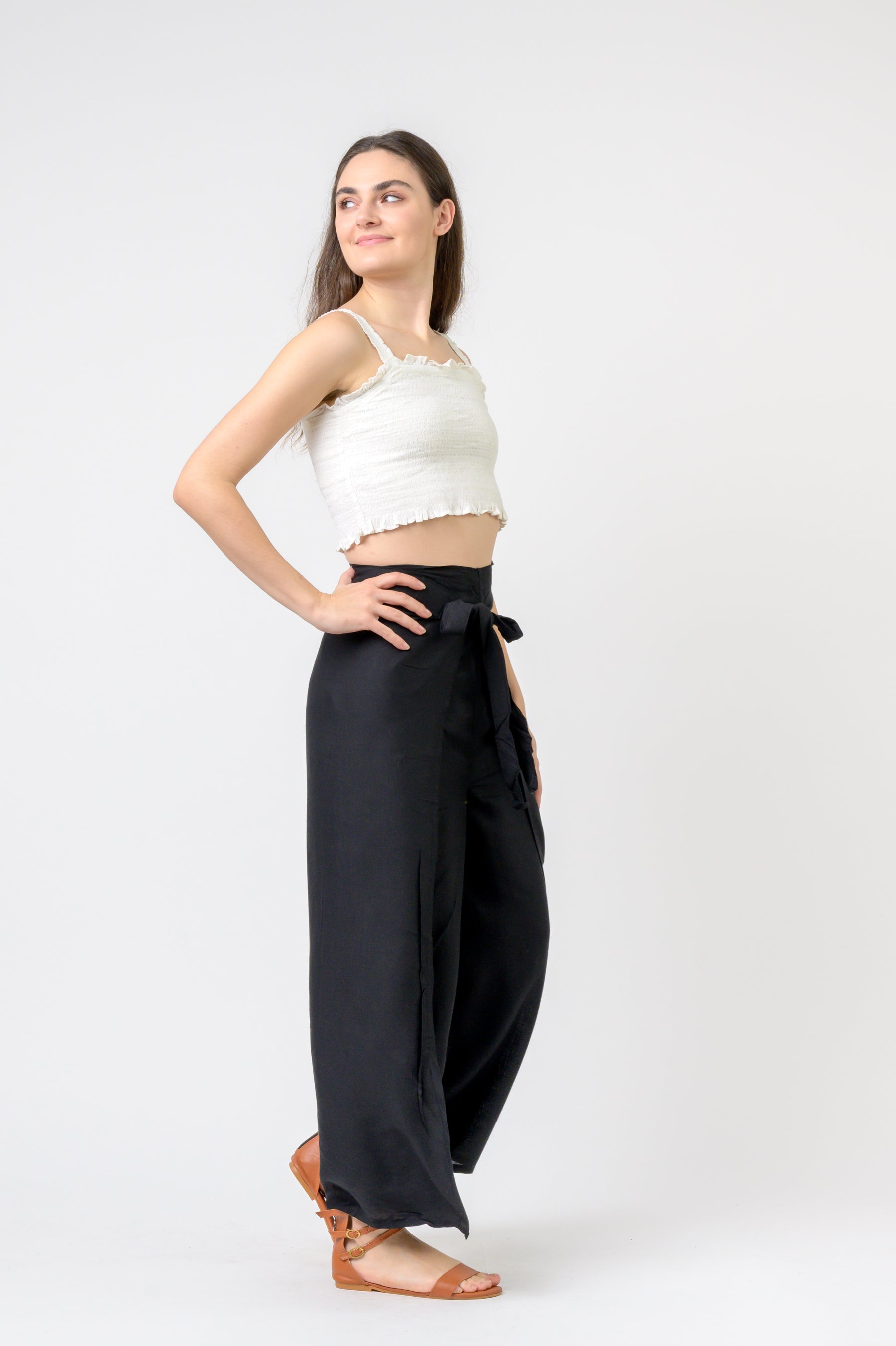 Plain Rayon Wrap Pants