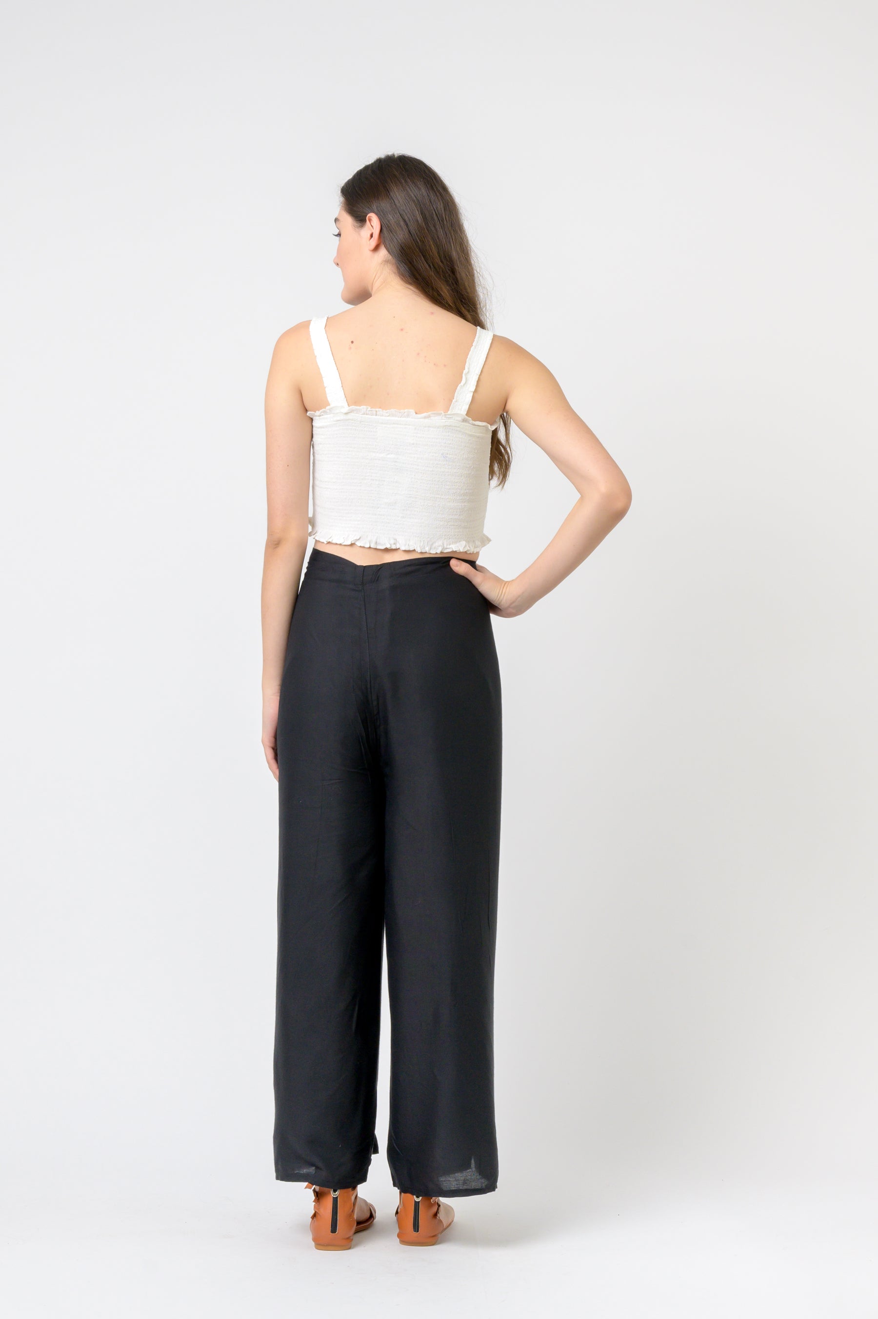 Rhea Plain Rayon Wrap Pants