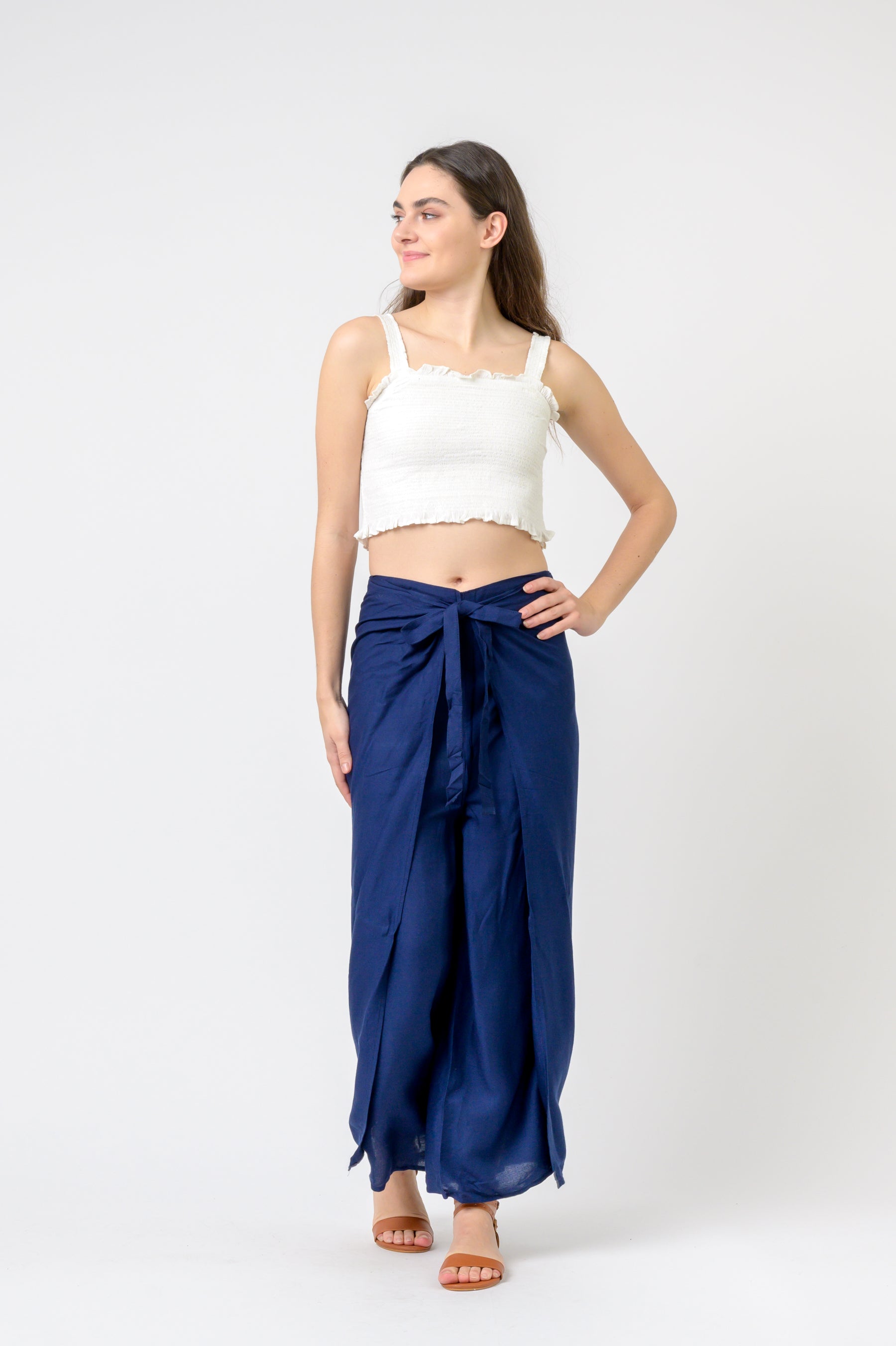 Plain Rayon Wrap Pants