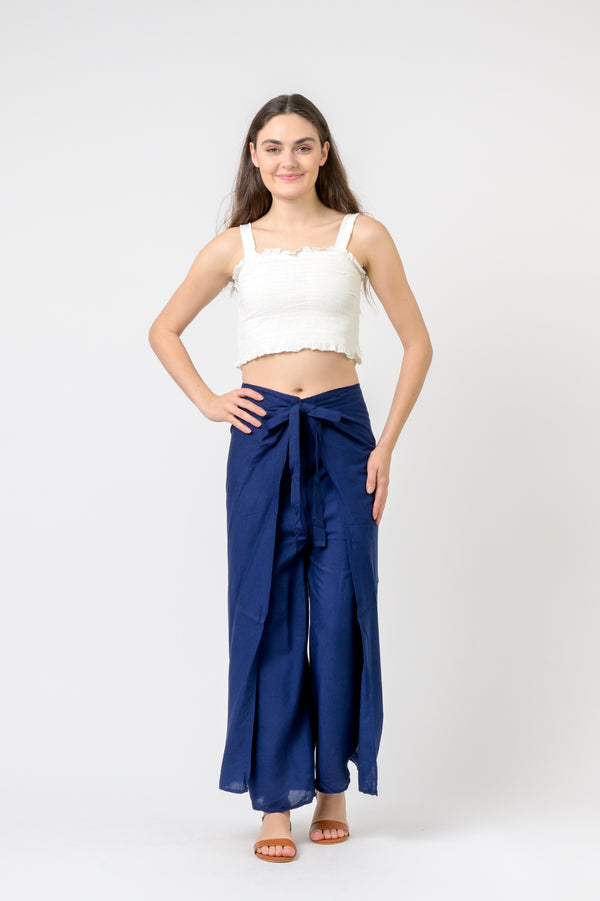 Plain Rayon Wrap Pants