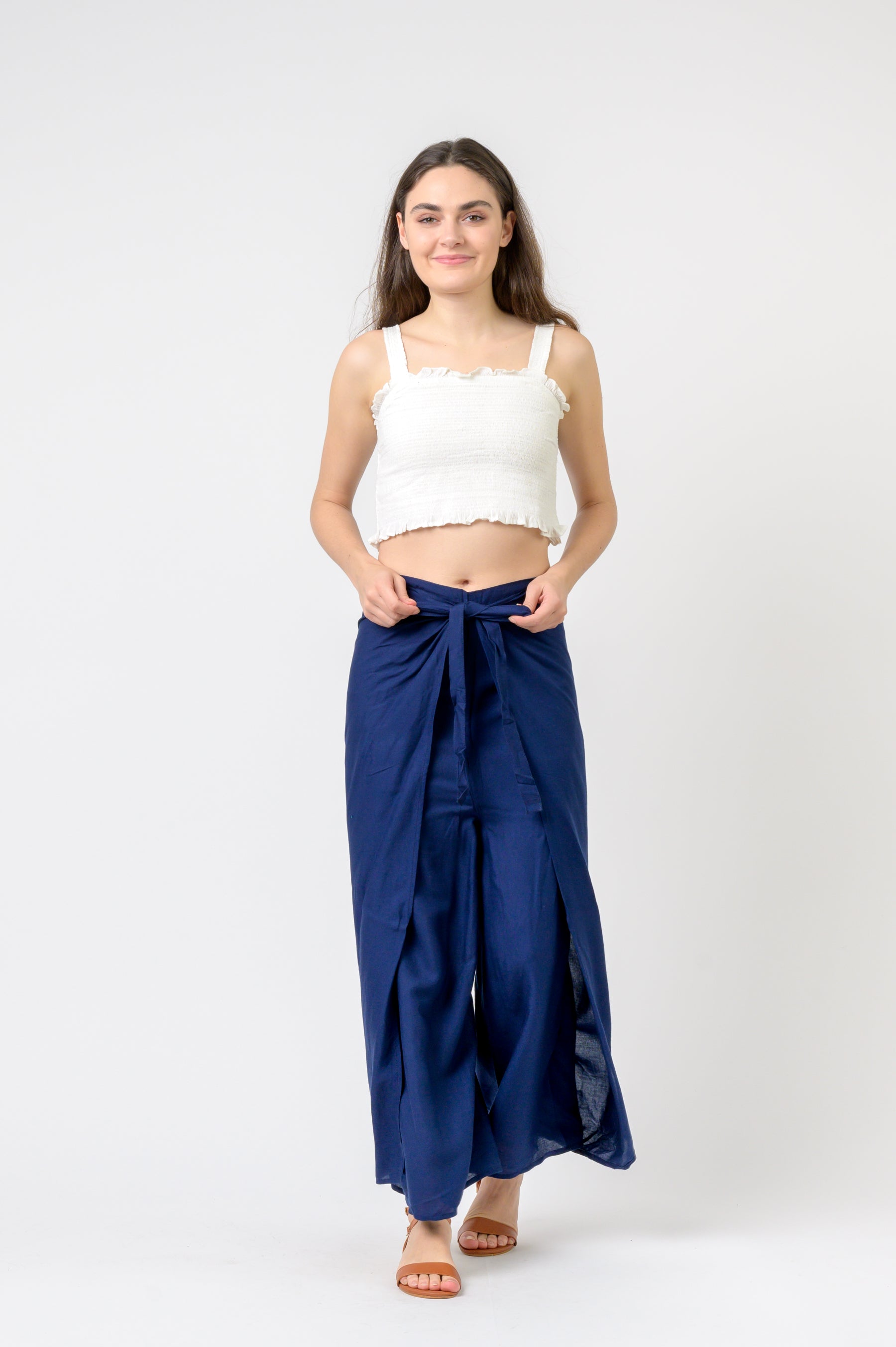 Plain Rayon Wrap Pants