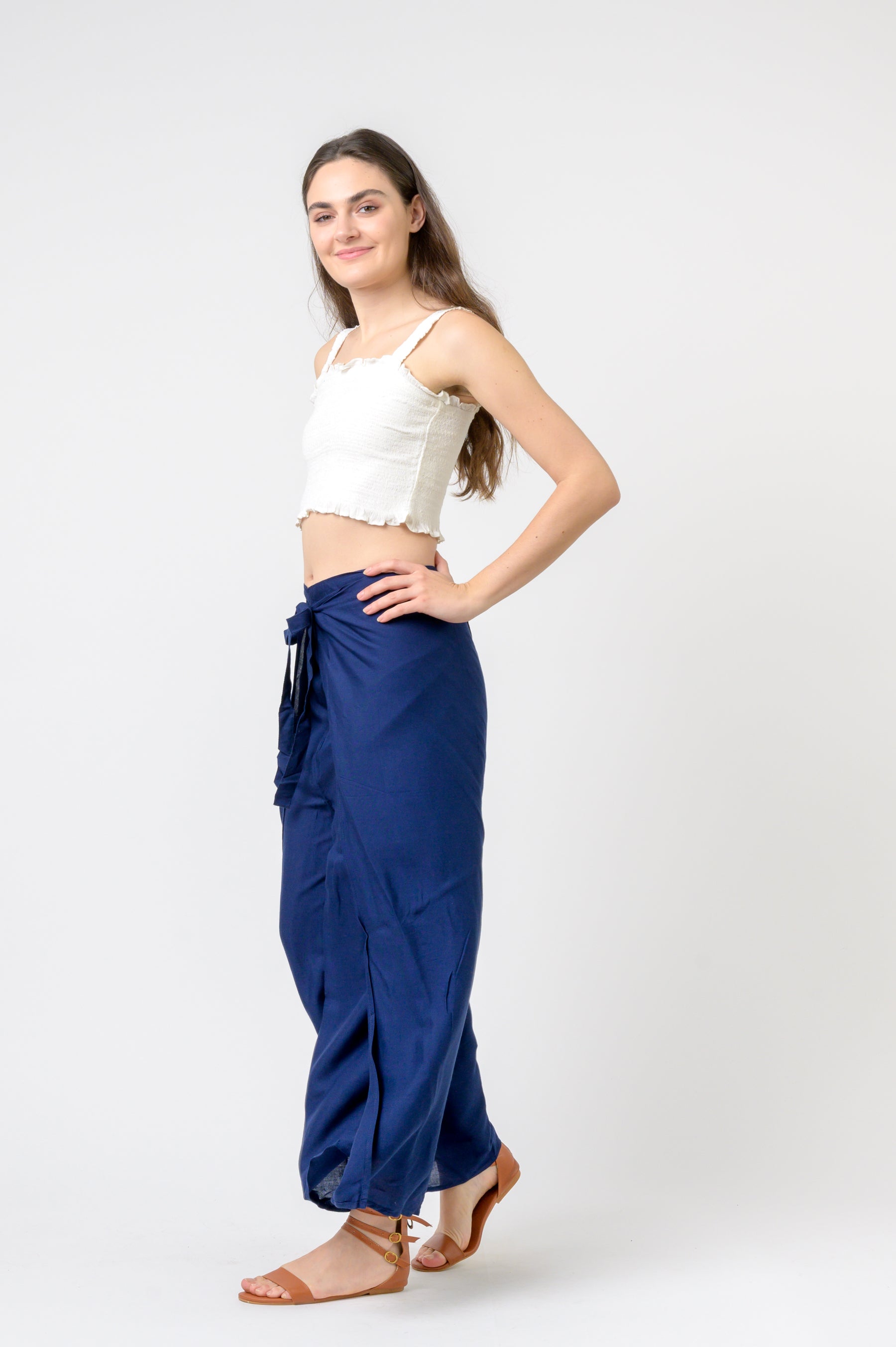 Plain Rayon Wrap Pants